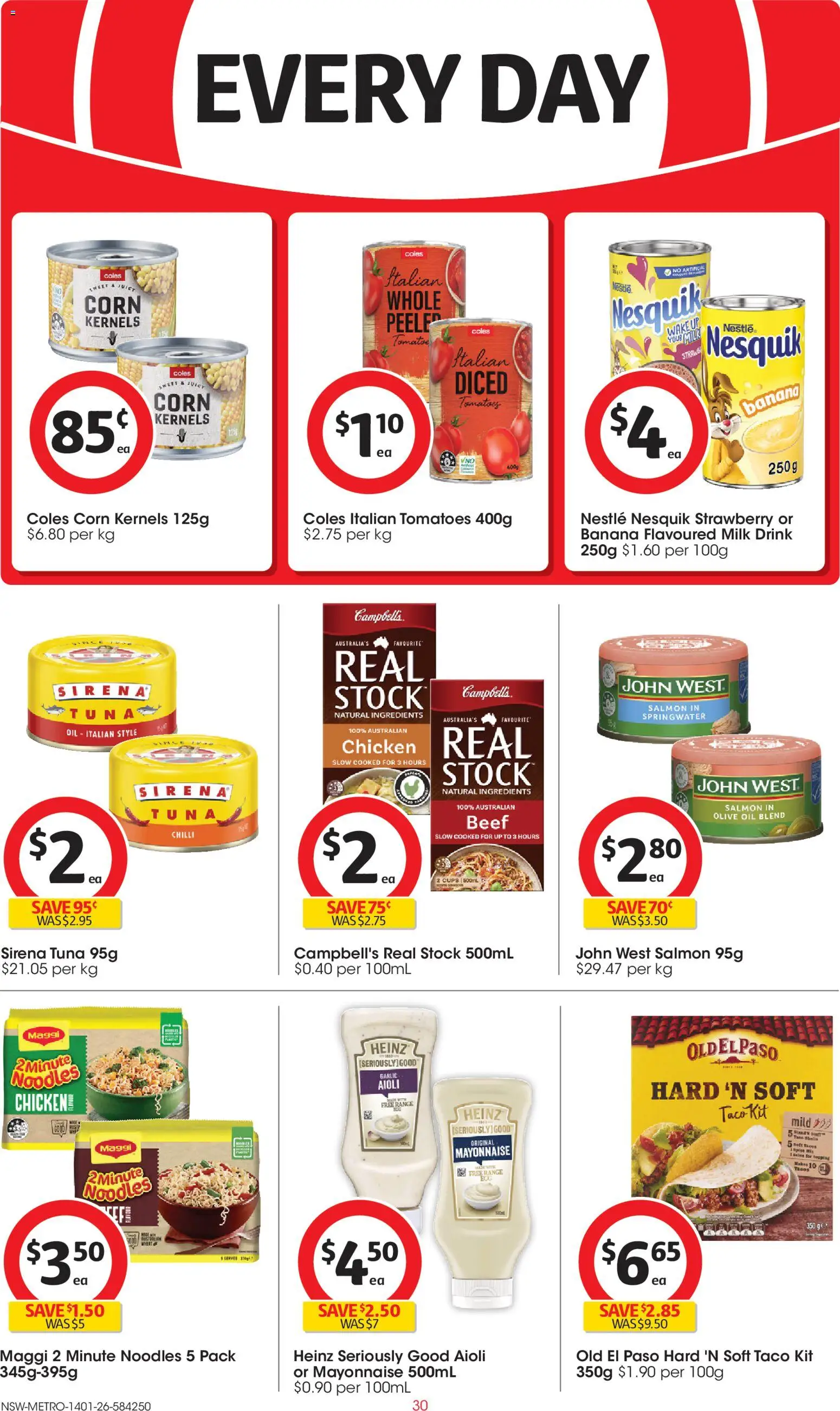 Coles catalogue - valid from 14.01.2026 | Page: 30 | Products: Milk, Olive oil, Salmon, Chilli