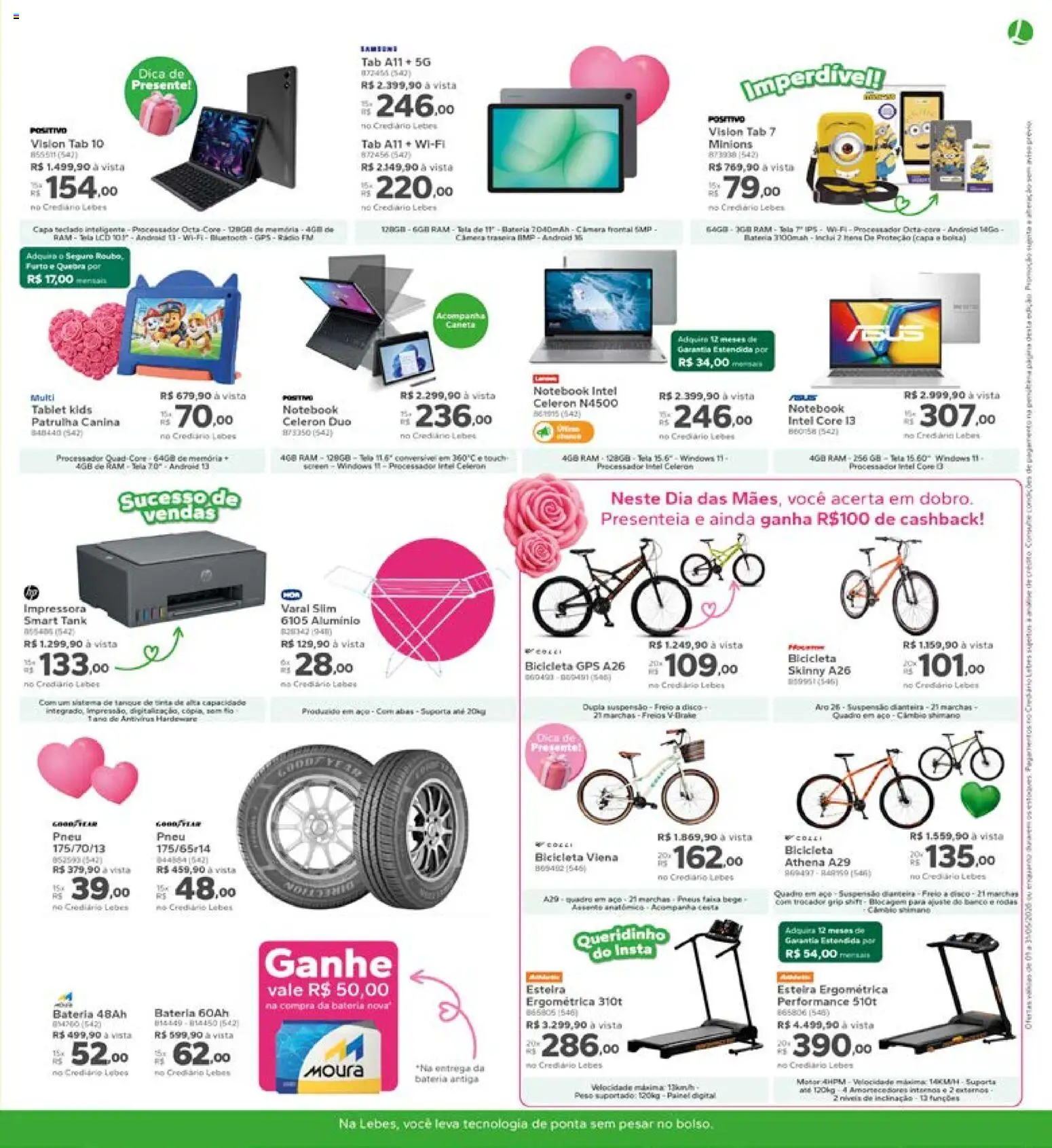Lebes Folheto - válido de 01.05.2026 | Página: 15 | Produtos: Tablet, Esteira, Banco, Impressora