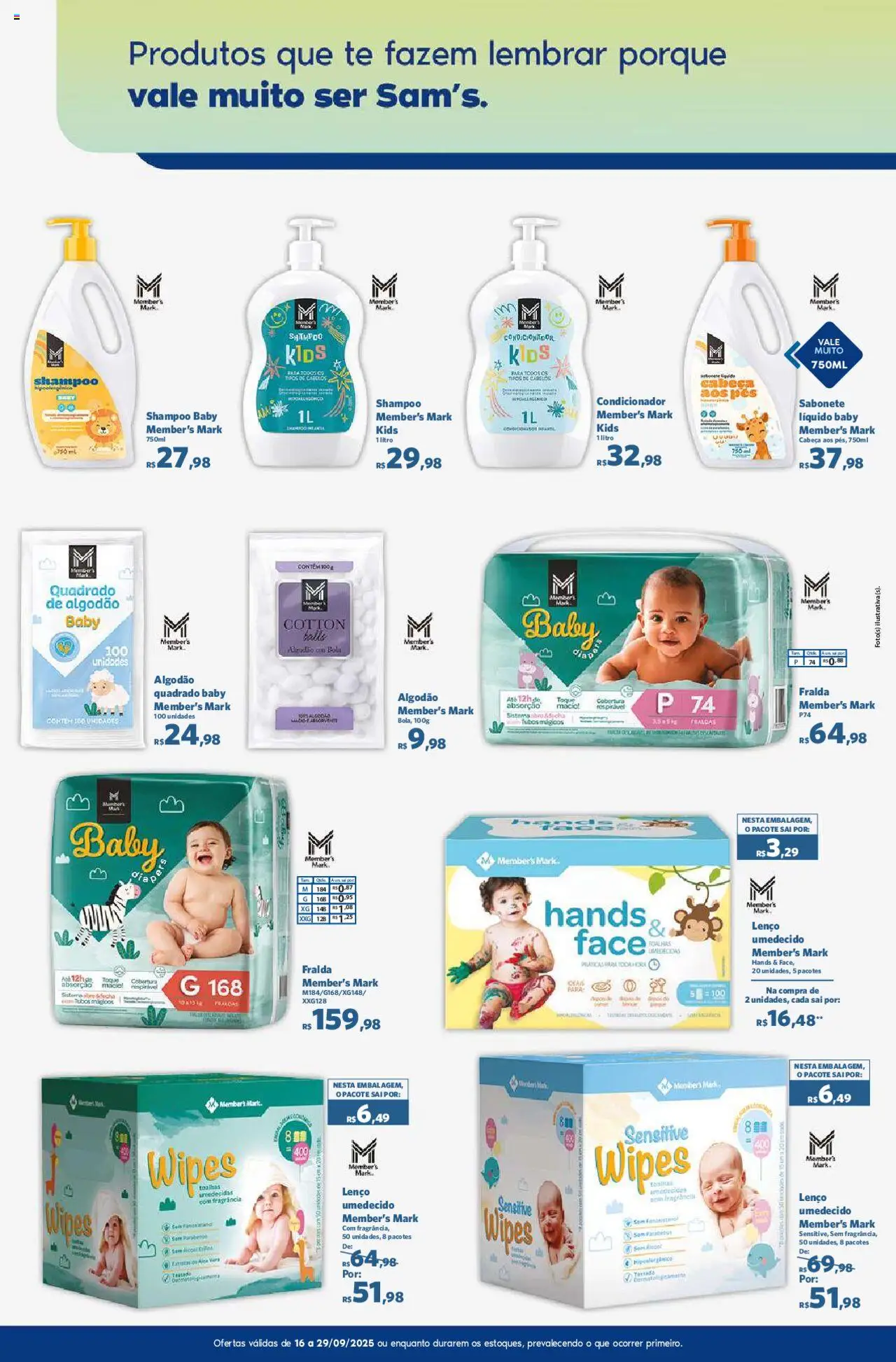 Sam's Club Folheto - válido de 16.09.2025 | Página: 2 | Produtos: Fragrância, Sabonete, Algodão, Fraldas