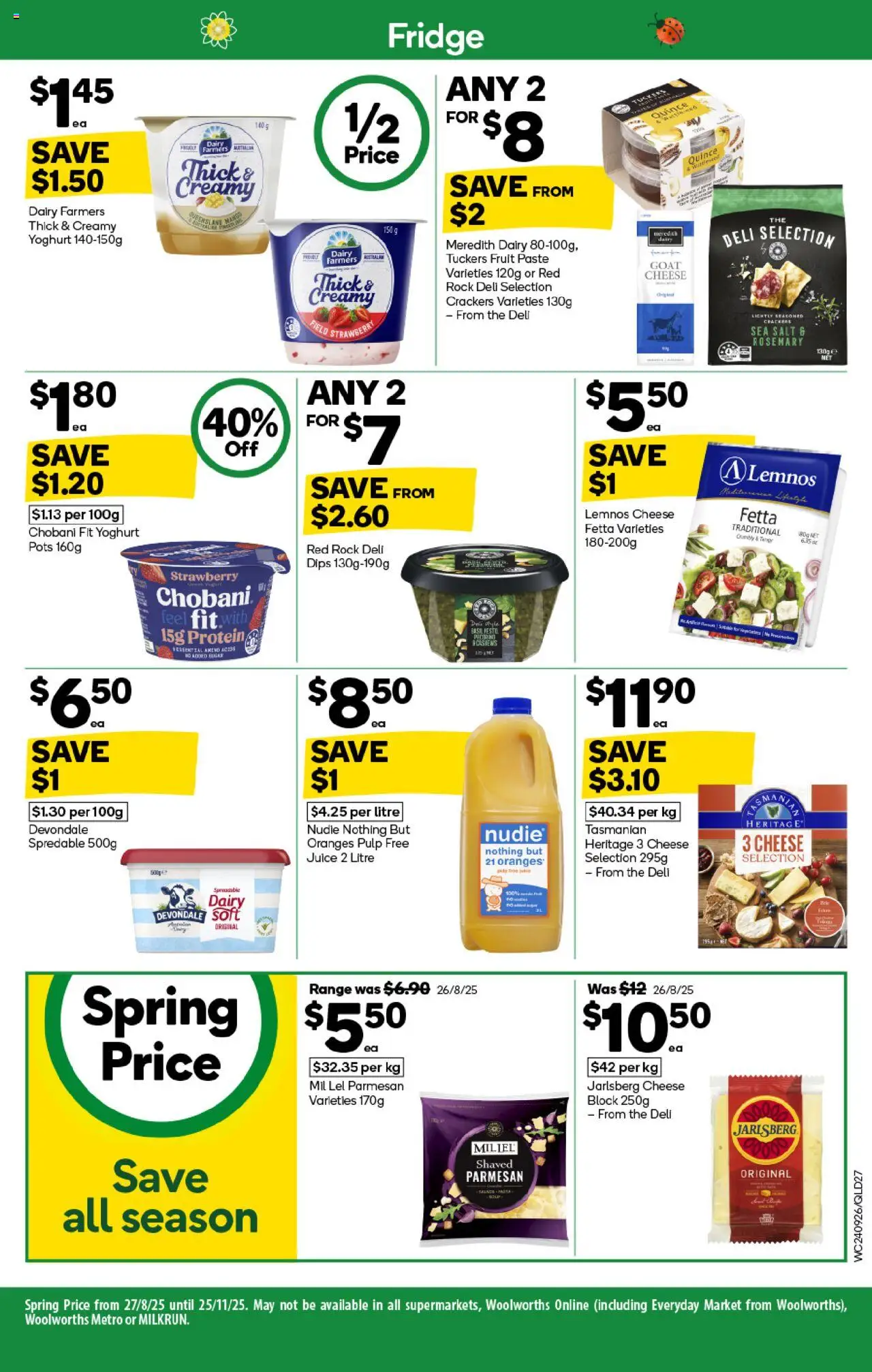 Woolworths catalogue - valid from 24.09.2025 | Page: 27 | Products: Crackers, Dairy, Cheese, Juice