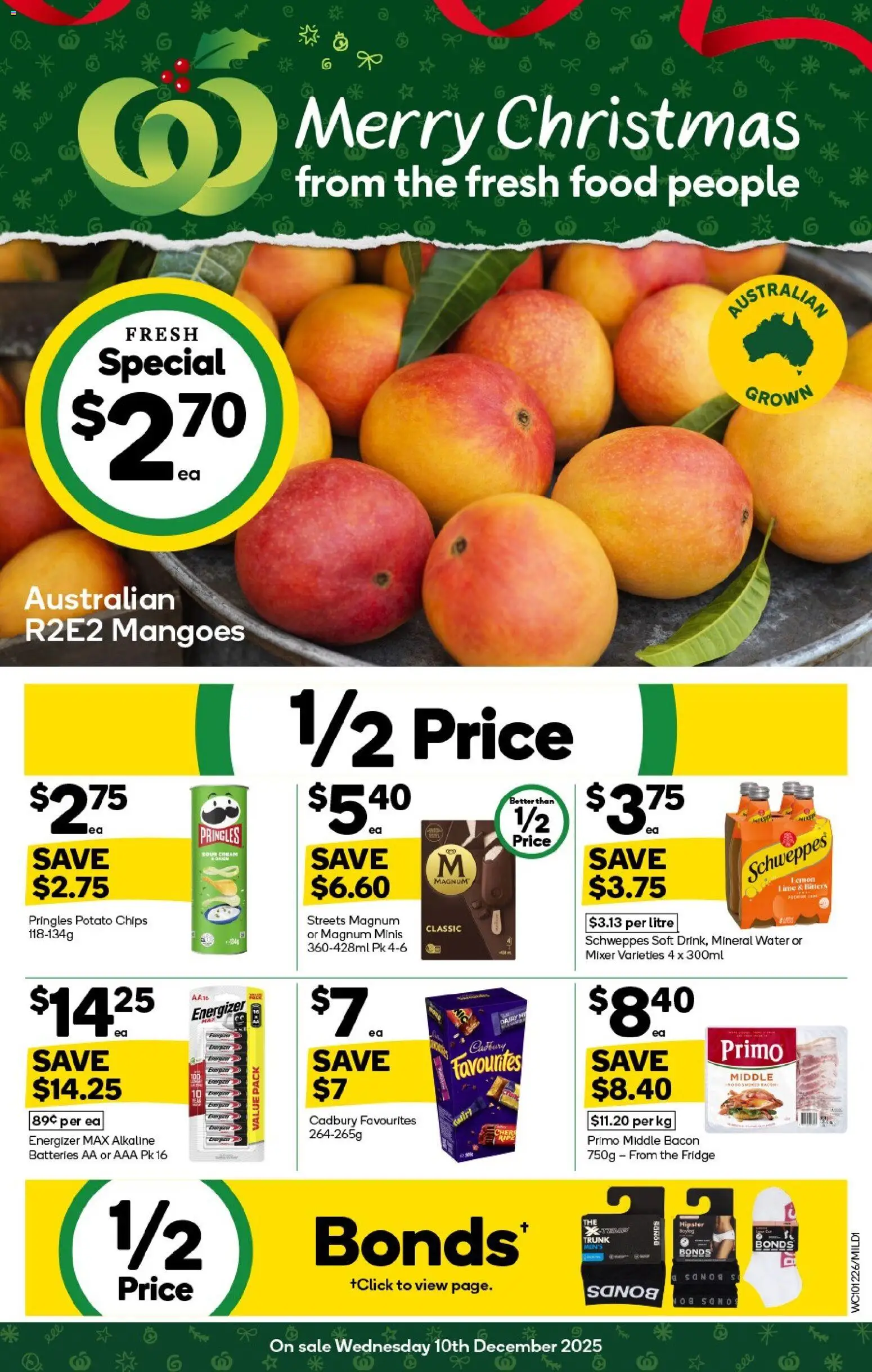 Woolworths catalogue - valid from 10.12.2025 | Page: 1 | Products: Dairy, Water, Batteries, Mixer