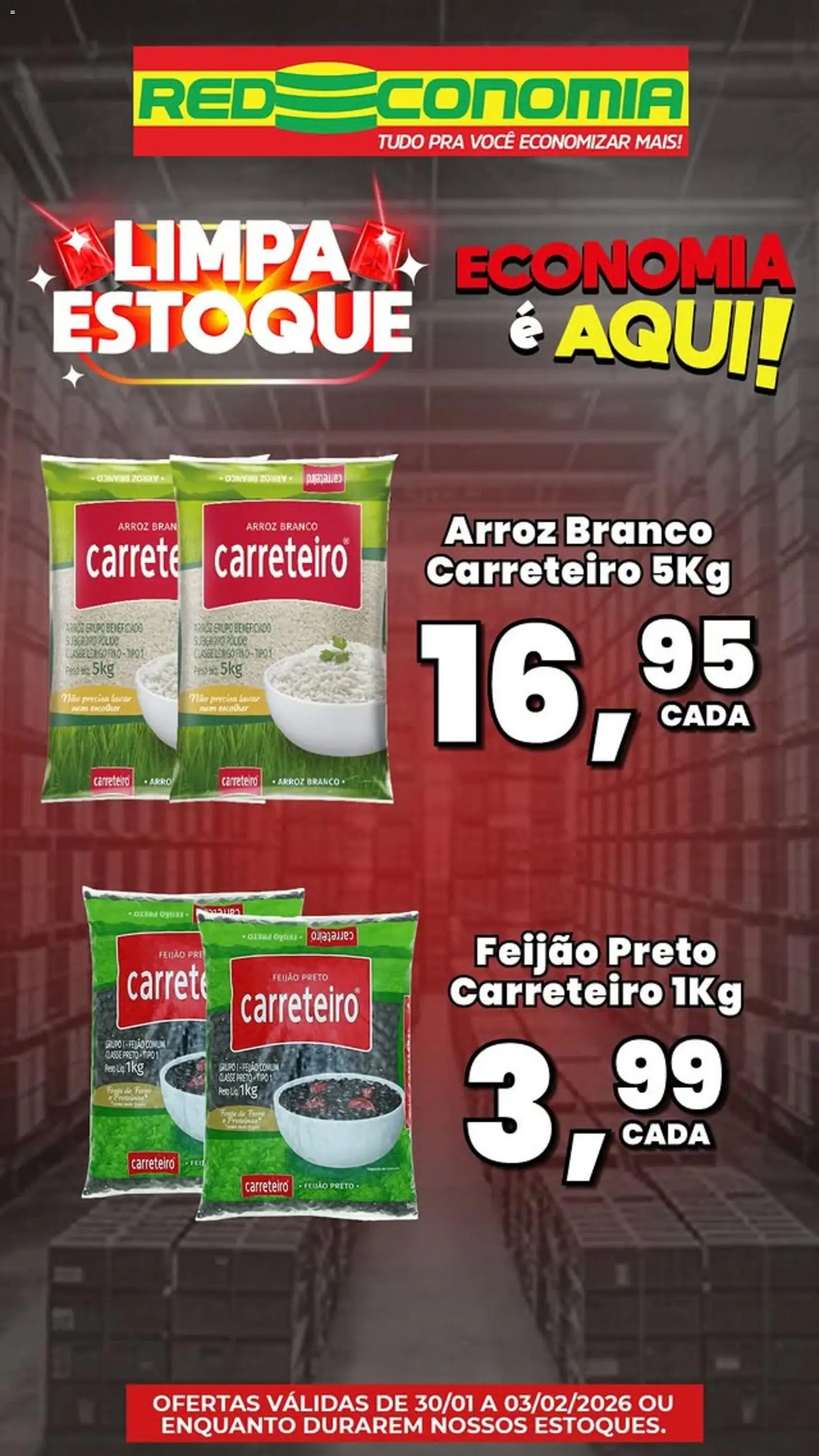 RedEconomia Folheto - válido de 30.01.2026 | Página: 1 | Produtos: Feijão, Arroz