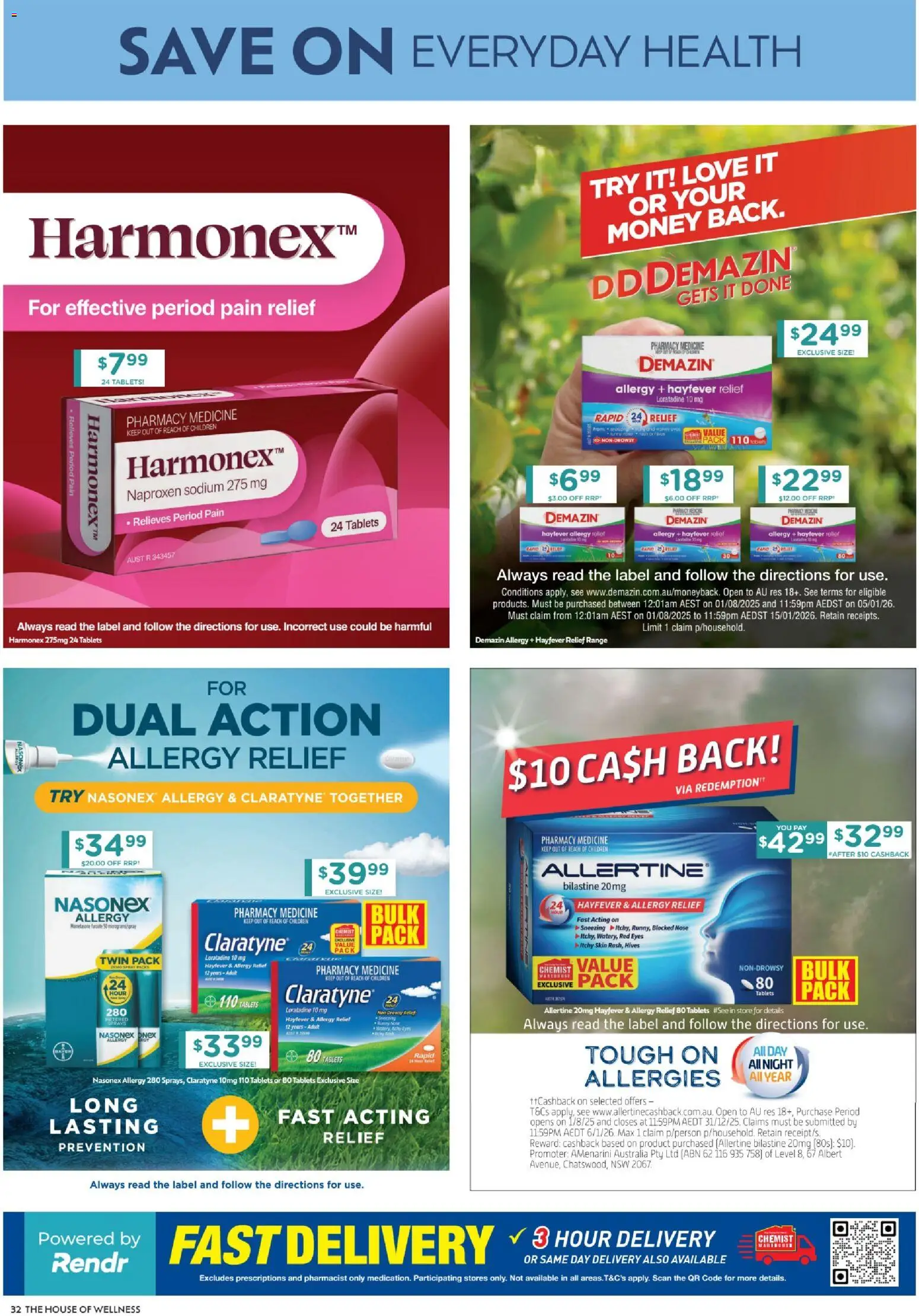 Chemist Warehouse catalogue - valid from 13.11.2025 | Page: 32 | Products: Tablets, Pain relief, Allergy