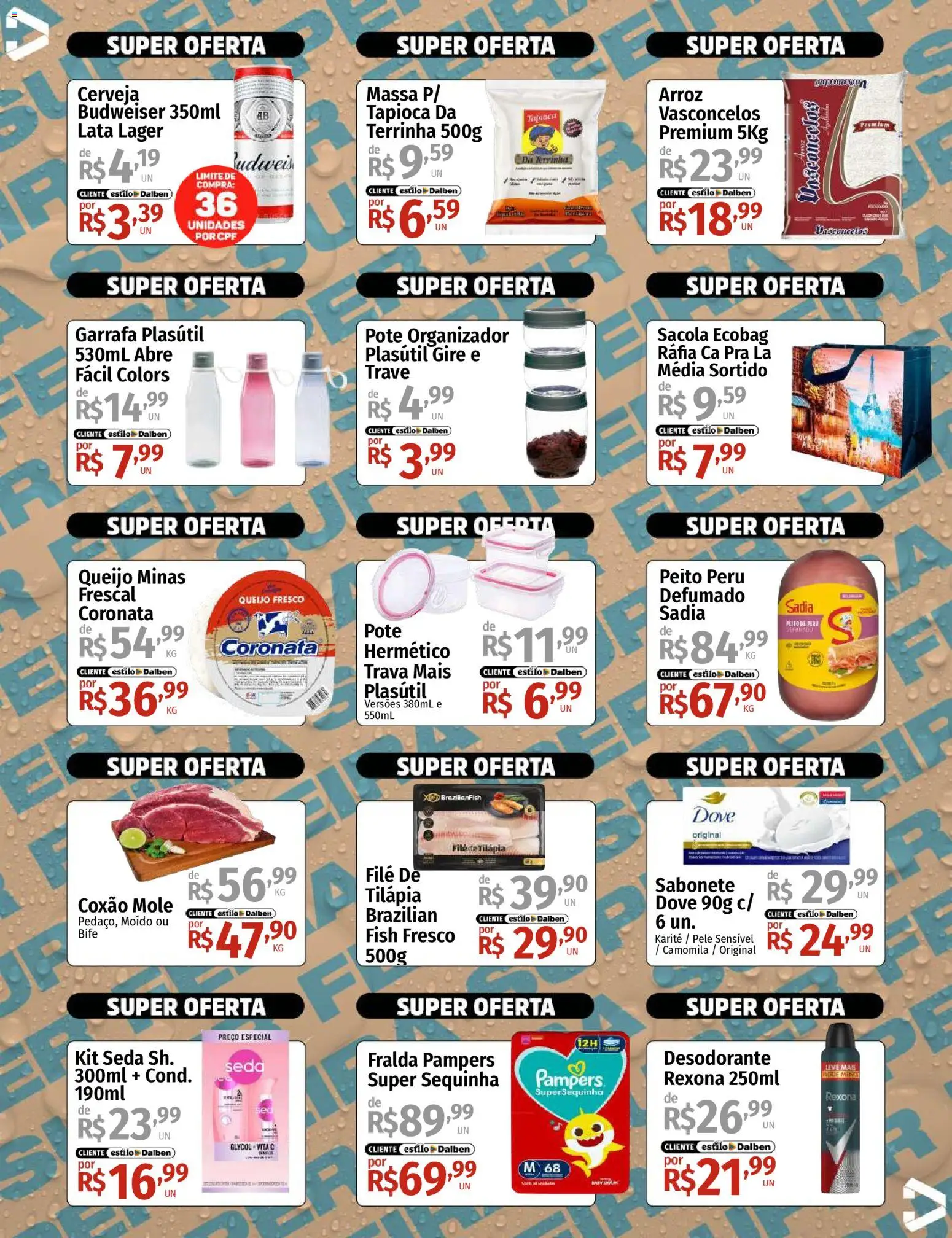 Supermercado Dalben Folheto - válido de 27.04.2026 | Página: 2 | Produtos: Queijo, Cerveja, Rexona, Dove