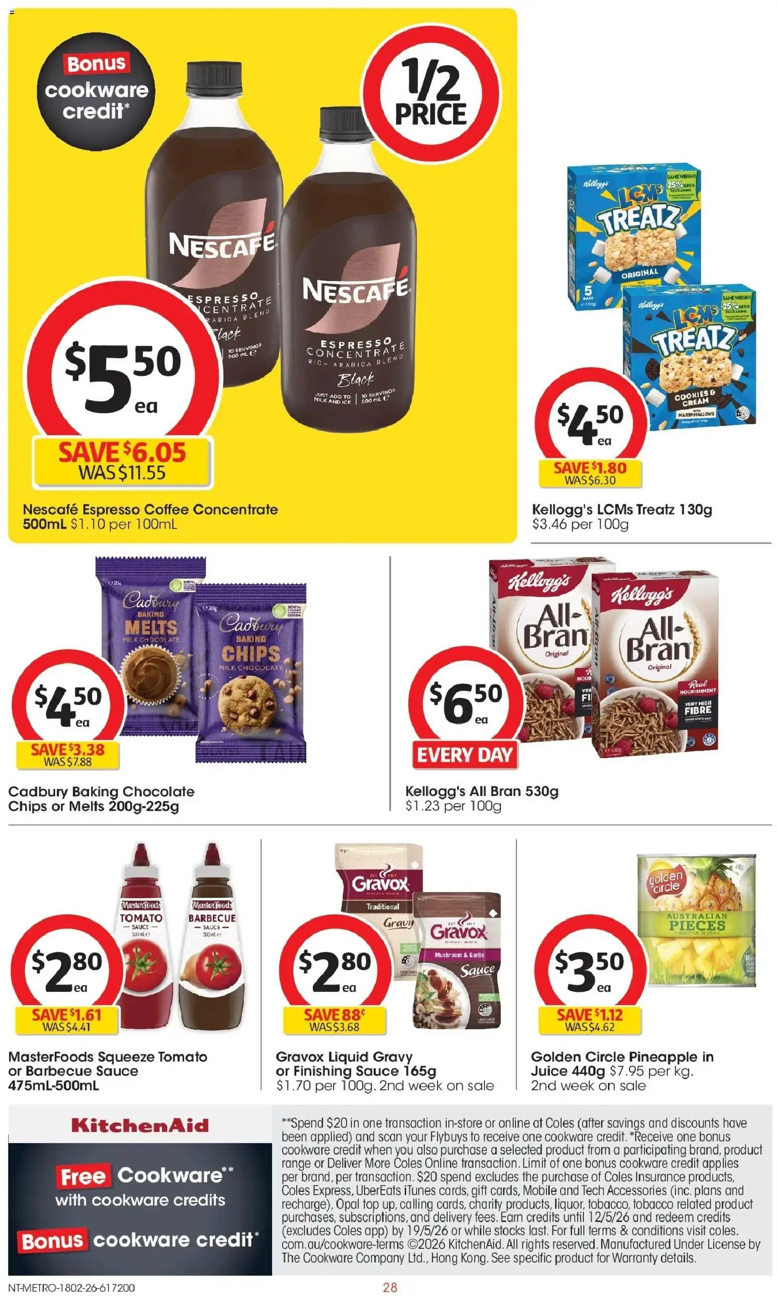 Coles catalogue - valid from 18.02.2026 | Page: 28 | Products: Coffee, Chips, Sauce, Weight