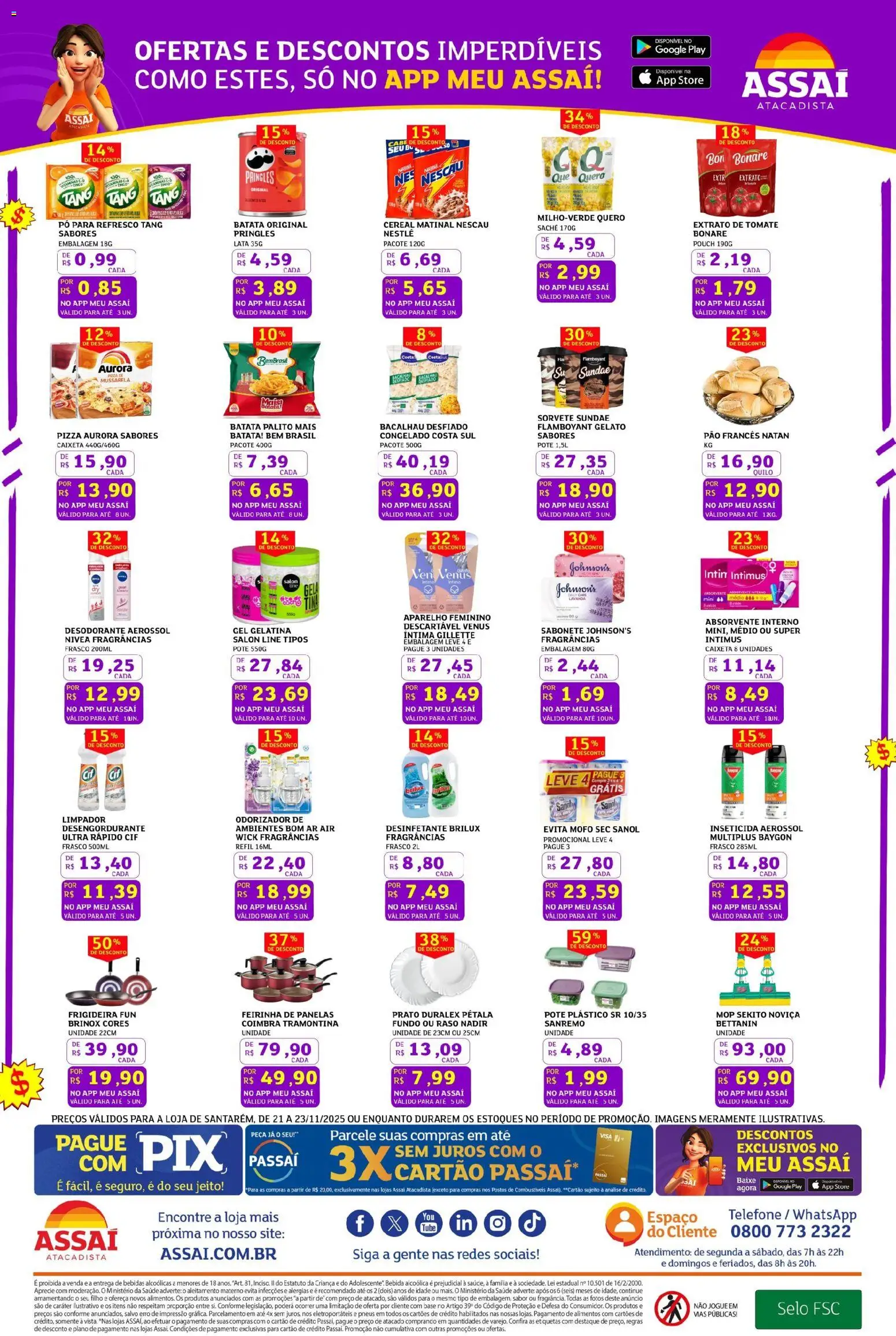 Assaí Atacadista Folheto - válido de 21.11.2025 | Página: 3 | Produtos: Mop, Pó, Sorvete, Bebida
