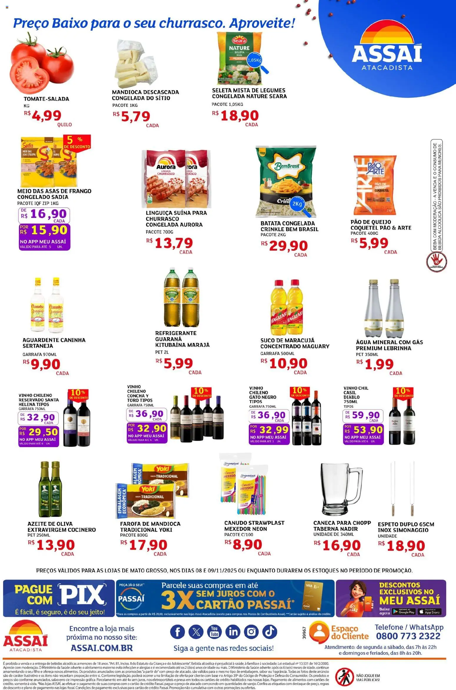 Assaí Atacadista Folheto - válido de 08.11.2025 | Página: 2 | Produtos: Linguiça, Suco, Base, Bebida