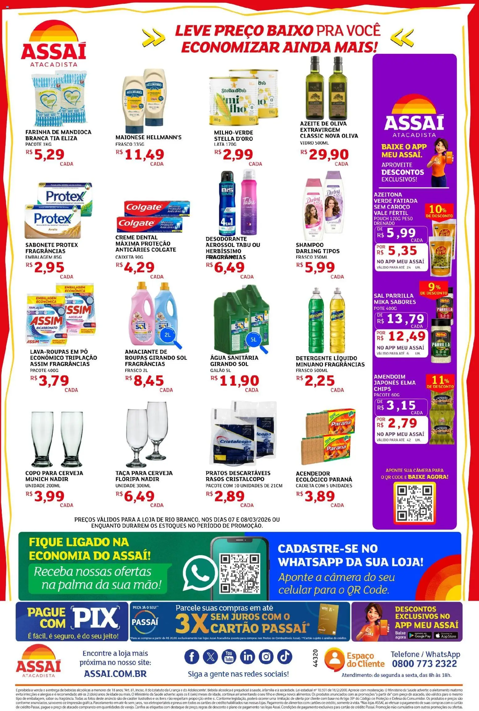Assaí Atacadista Folheto - válido de 07.03.2026 | Página: 2 | Produtos: Celular, Mandioca, Creme, Sabonete
