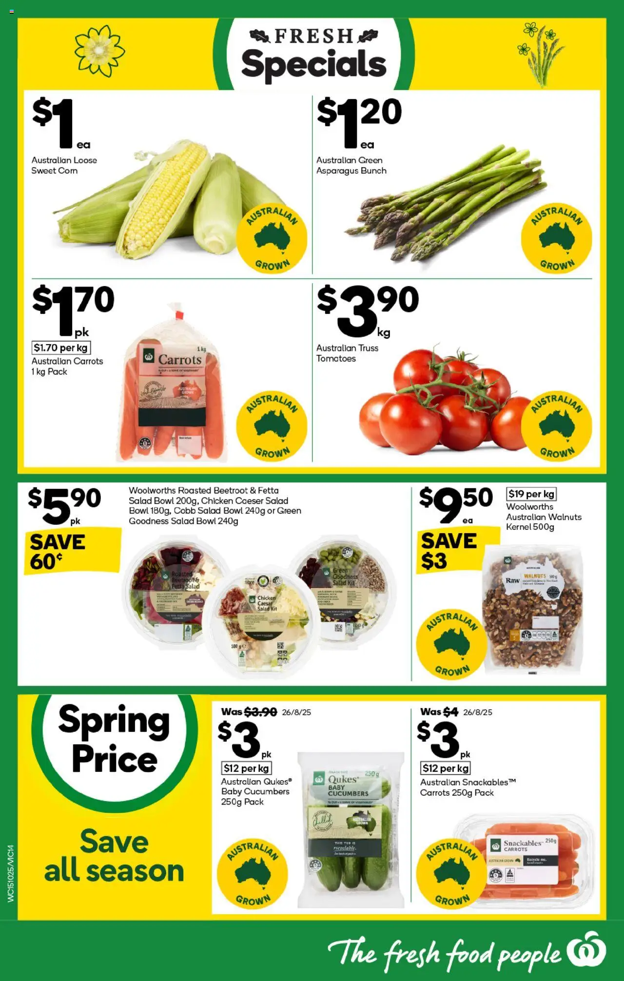 Woolworths catalogue - valid from 15.10.2025 | Page: 14 | Products: Chicken, Carrots, Salad, Beetroot