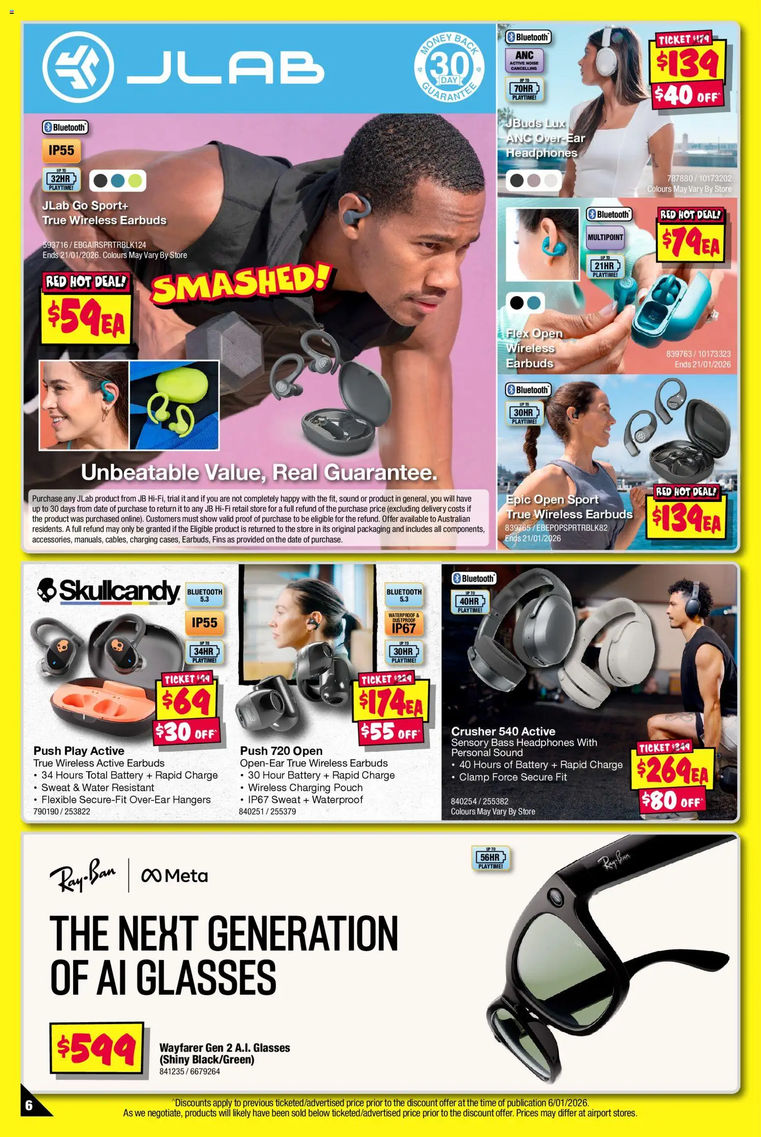 JB Hi-Fi catalogue - valid from 08.01.2026 | Page: 6 | Products: Battery, Water, Glasses, Headphones