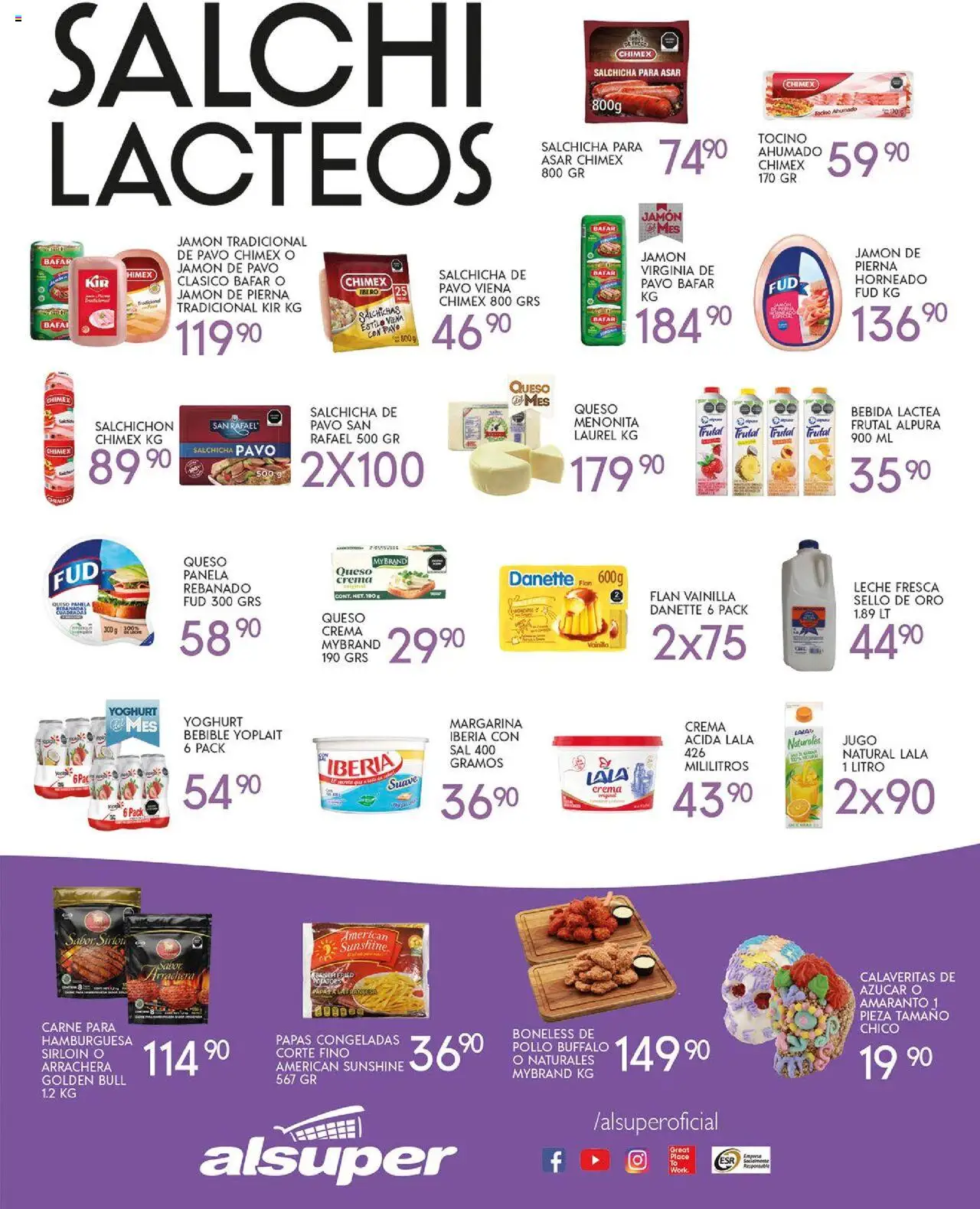 Nuevas ofertas de Alsuper válidas en toda la República Mexicana desde el 17.10.2025. ¡Encuentra las mejores ofertas en Alsuper folleto! | Página: 3 | Productos: Tocino, Crema, Queso, Jugo