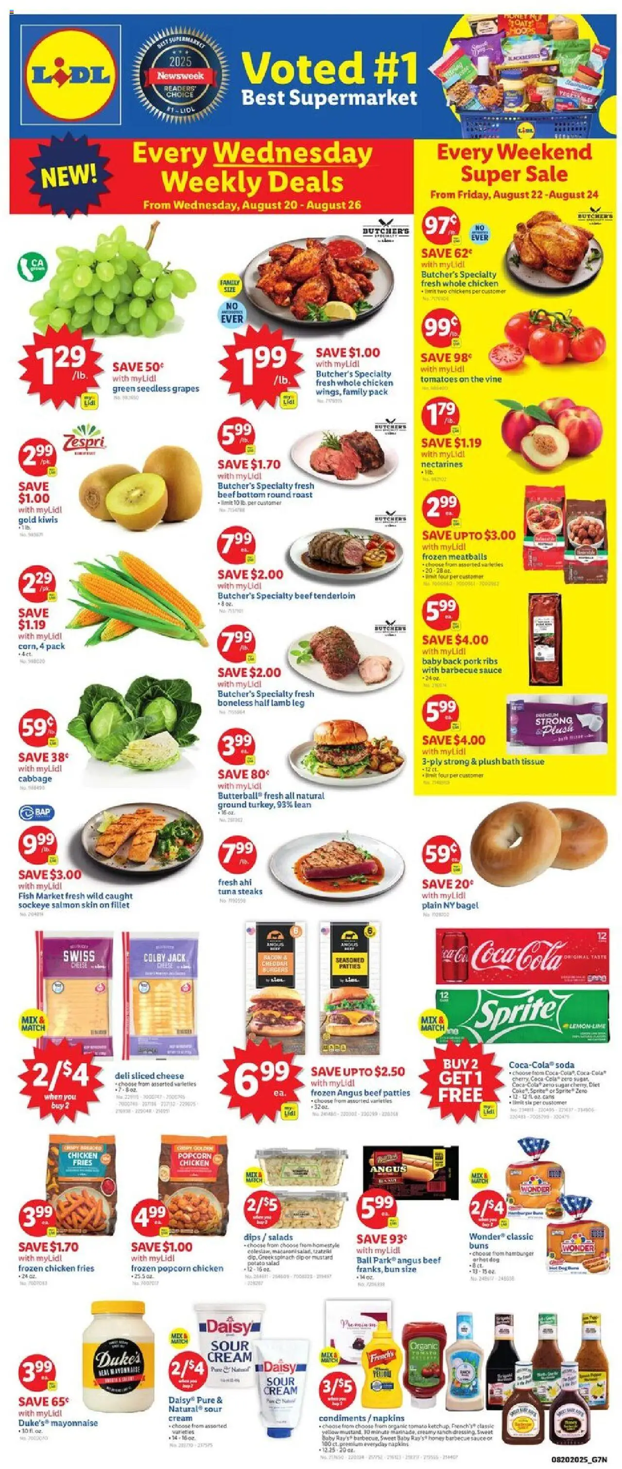 Lidl Weekly Ad - valid from 20.08.2025 | Page: 1 | Products: Spinach, Bath, Sauce, Cabbage