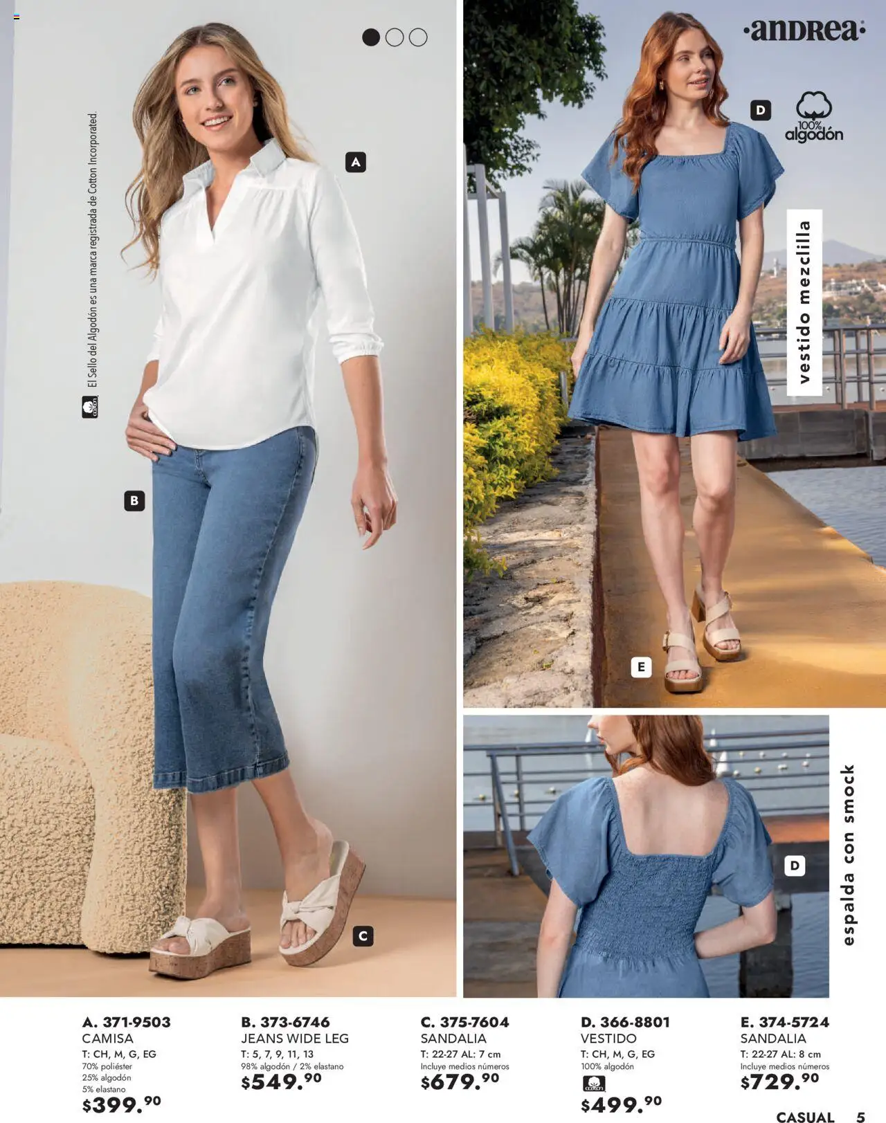Nuevas ofertas de Andrea válidas en toda la República Mexicana desde el 25.05.2025. ¡Encuentra las mejores ofertas en Andrea - Catálogo Vestir Exterior! | Página: 5 | Productos: Camisa, Algodón, Vestido