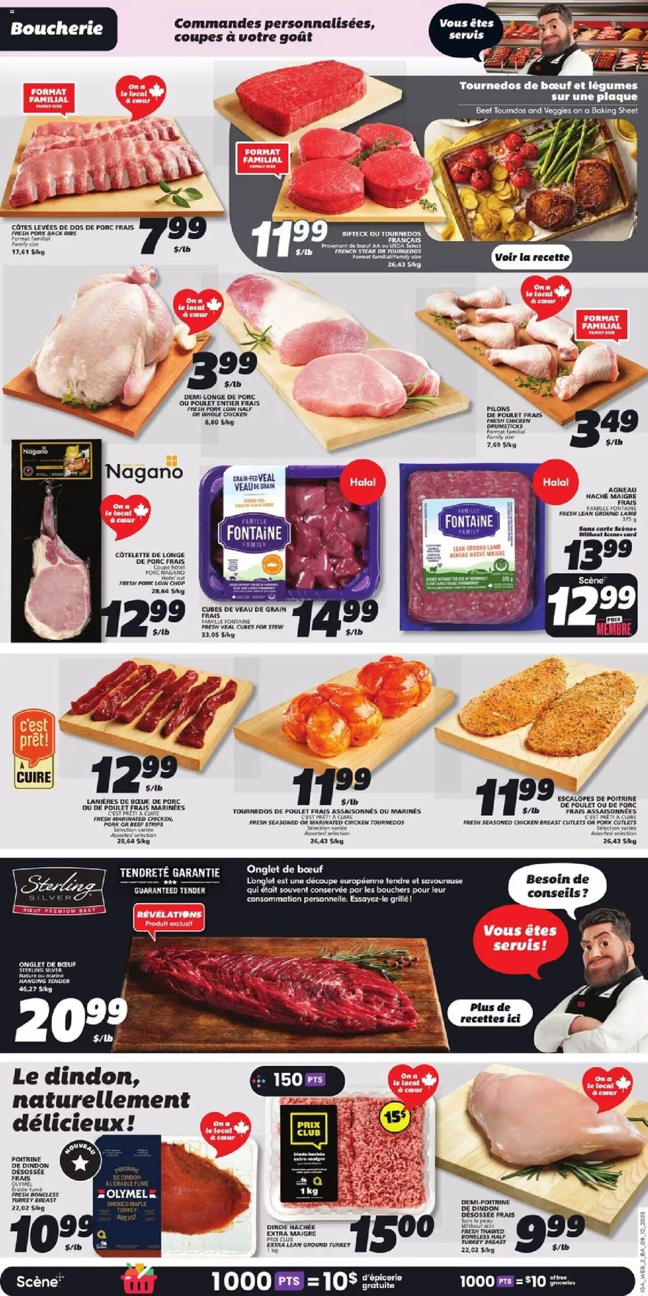 IGA flyer valid from 09.10.2025 | Page: 6 | Products: Beef, Turkey, Chicken, Pork