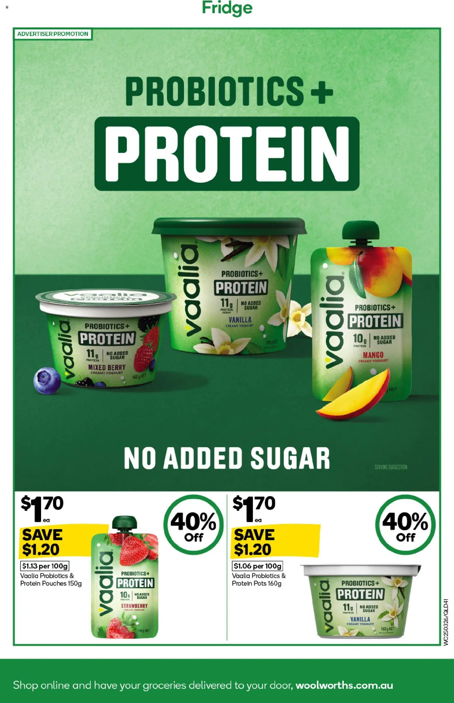 Woolworths catalogue - valid from 25.03.2026 | Page: 41 | Products: Yoghurt, Sugar, Mango, Fridge