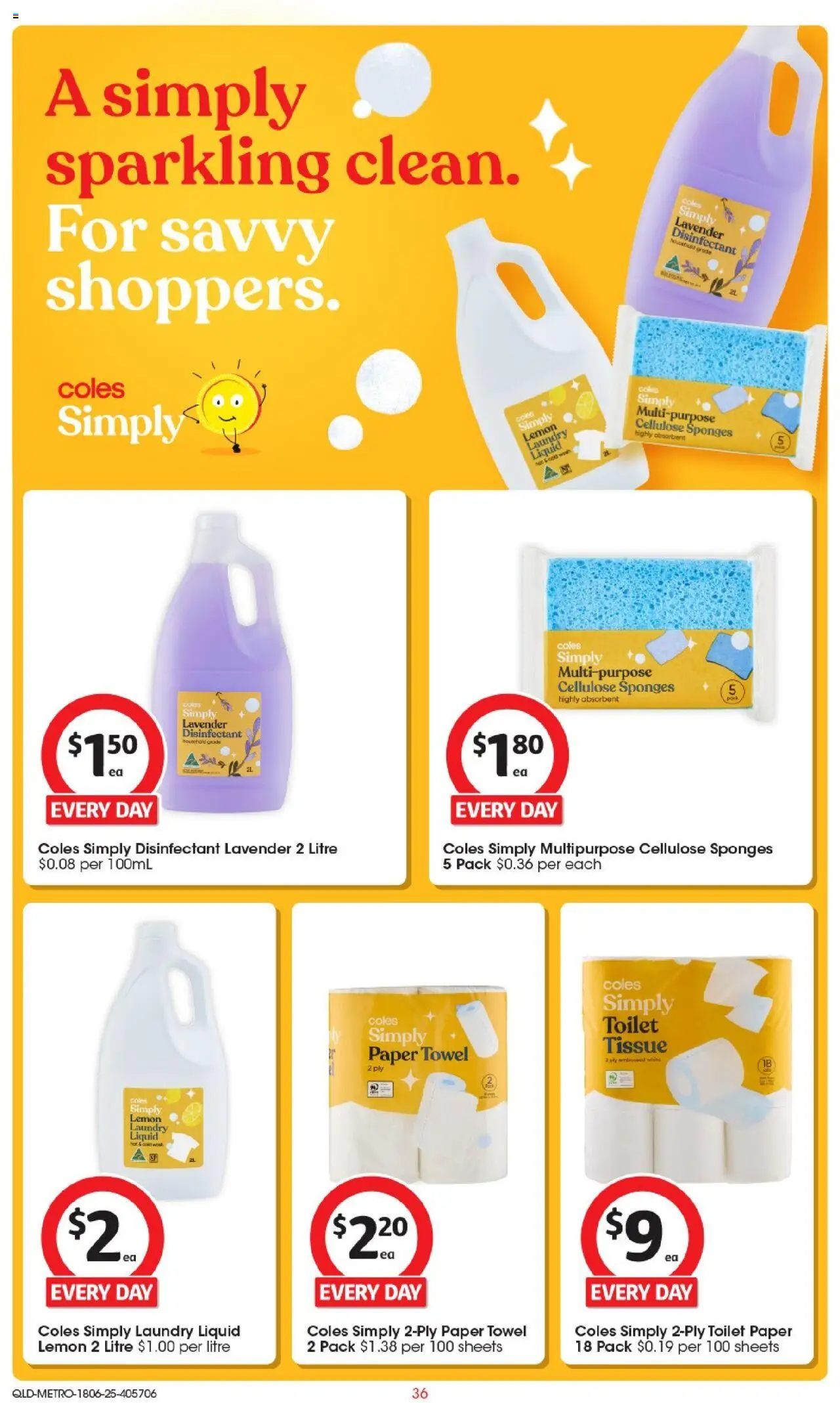Coles catalogue - valid from 18.06.2025 | Page: 36 | Products: Toilet paper, Lemon, Laundry, Multipurpose