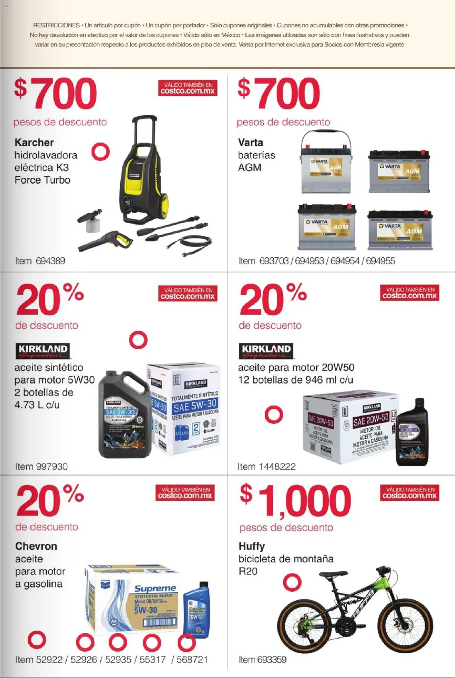 Nuevas ofertas de Costco válidas en toda la República Mexicana desde el 03.11.2025. ¡Encuentra las mejores ofertas en Costco catálogo Descuentos de Otoño! | Página: 5 | Productos: Aceite, Hidrolavadora