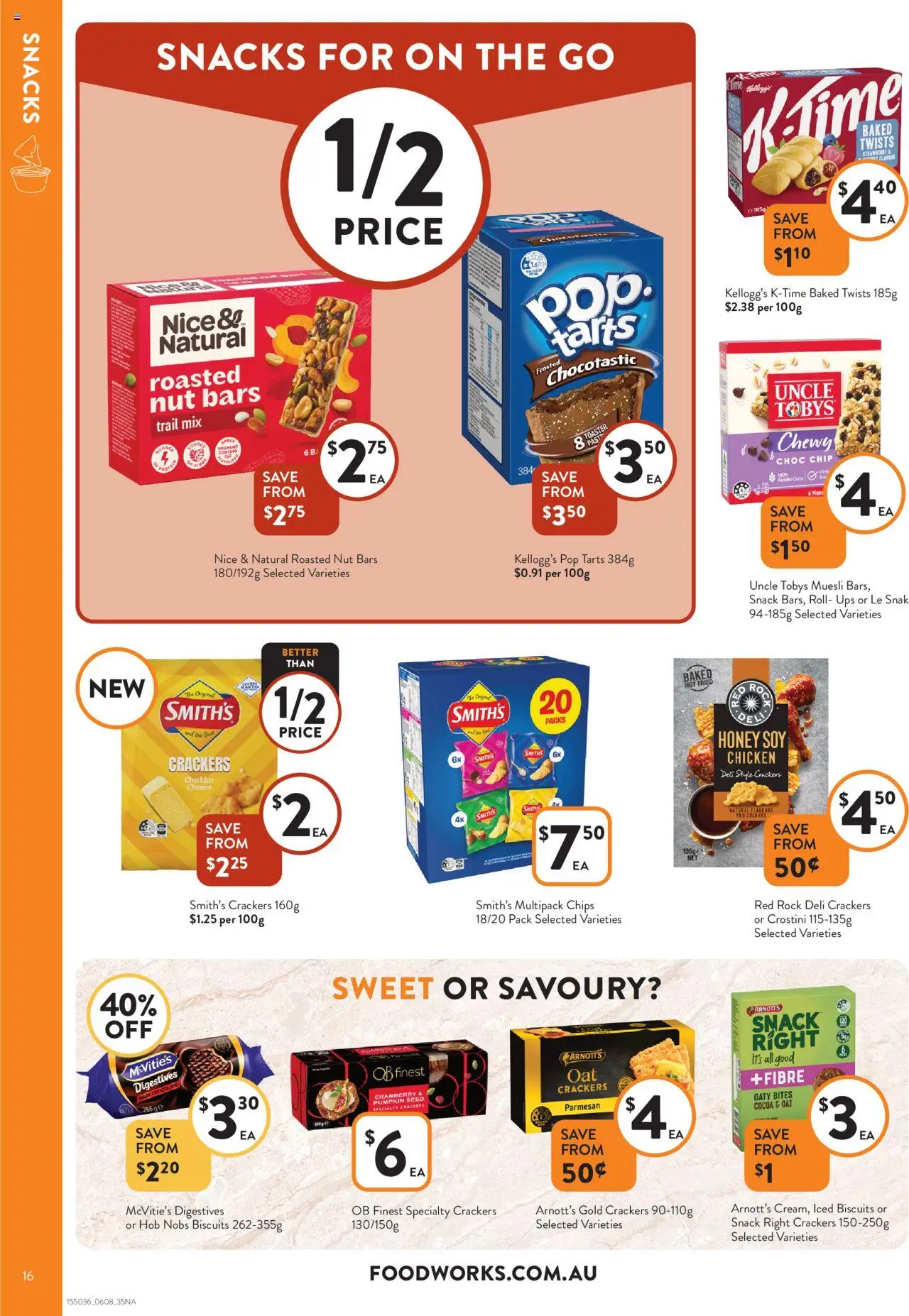 Foodworks catalogue - valid from 06.08.2025 | Page: 16 | Products: Crackers, Chocolate, Biscuits, Pumpkin