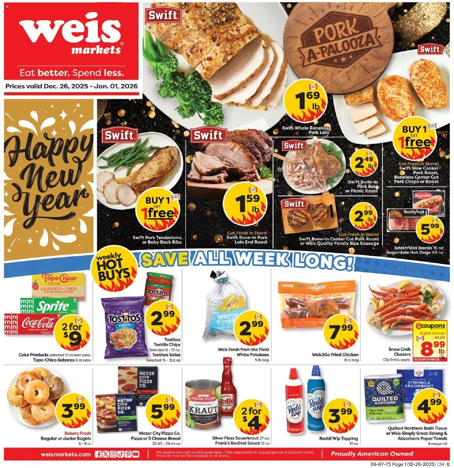 Weis Weekly Circular - VA - valid from 26.12.2025 | Page: 1 | Products: Bakery, Pizza, Lemon, Sausage