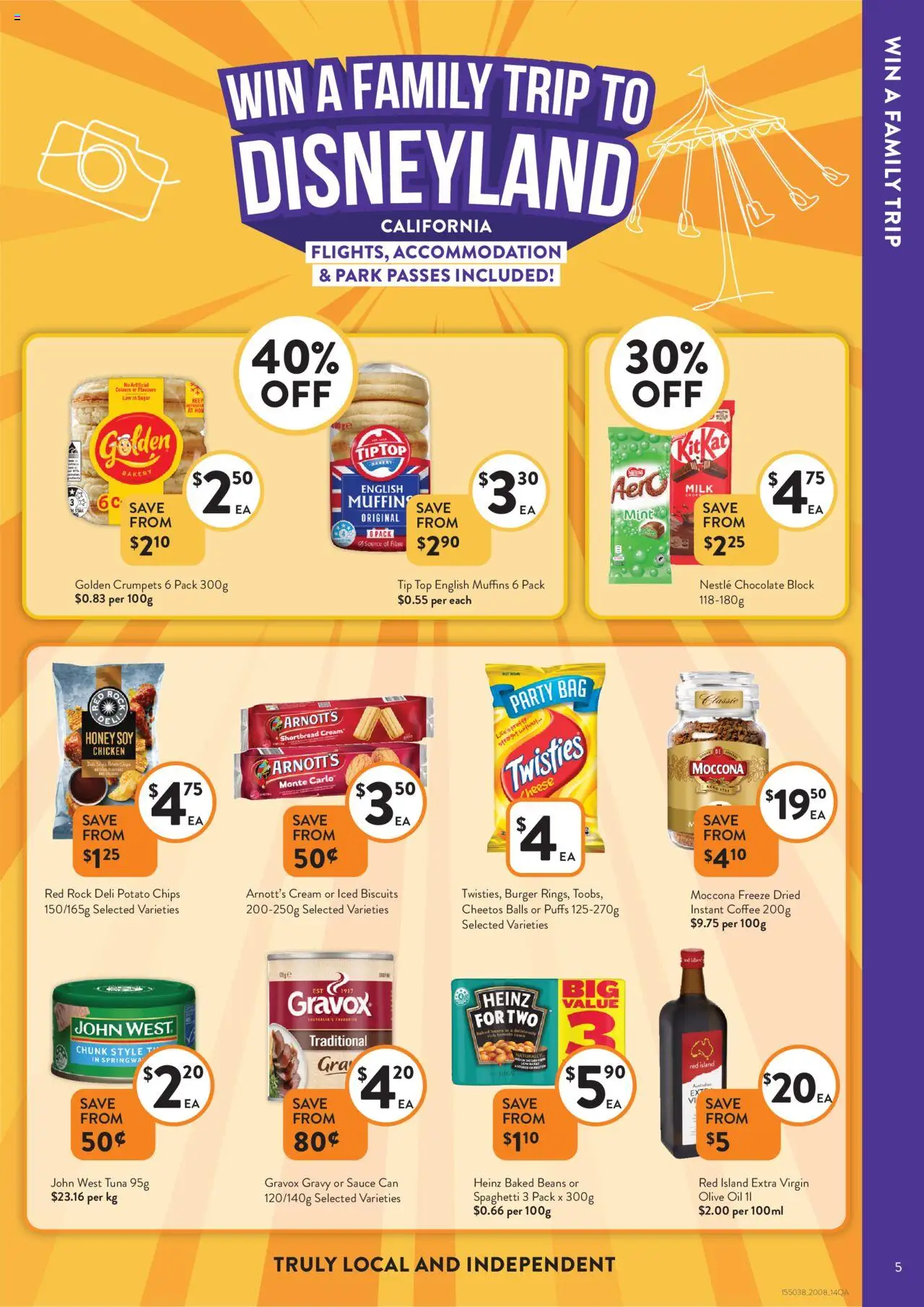 Foodworks catalogue - valid from 20.08.2025 | Page: 5 | Products: Crumpets, Milk, Oil, Bag