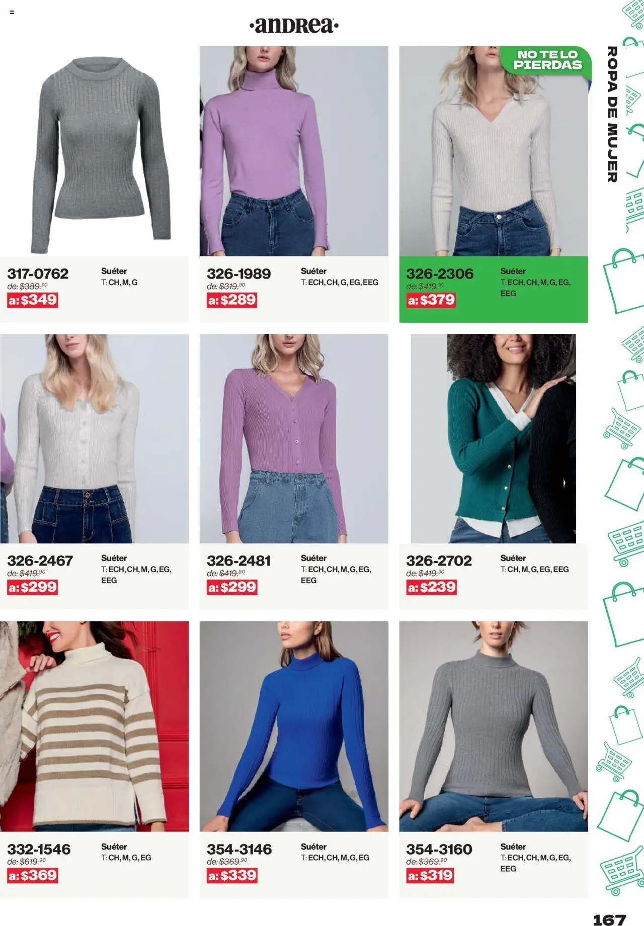 Nuevas ofertas de Andrea válidas en toda la República Mexicana desde el 10.08.2025. ¡Encuentra las mejores ofertas en Andrea - Catálogo Outlet! | Página: 167 | Productos: Suéter, Ropa, Té