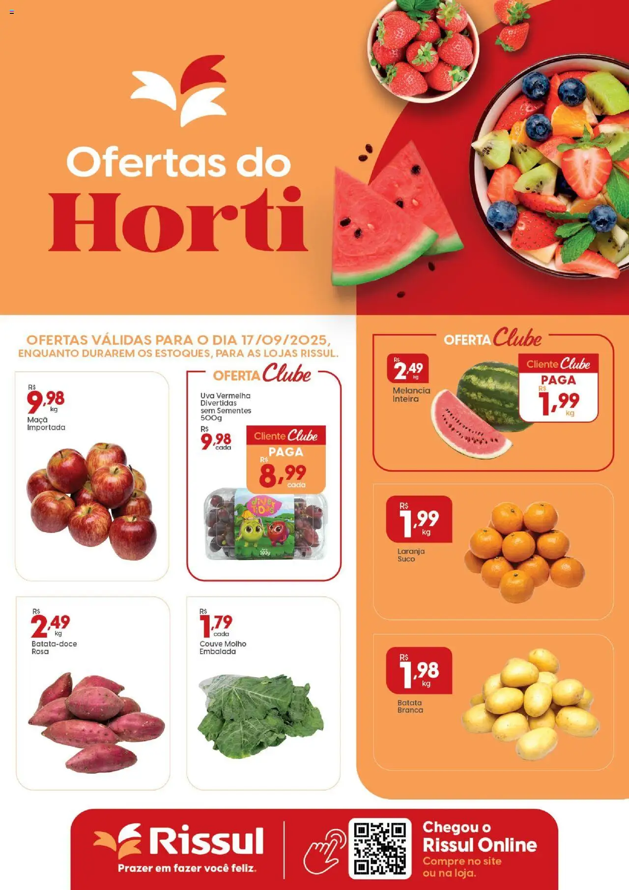 Rissul Folheto - válido de 17.09.2025 | Página: 1 | Produtos: Melancia, Suco, Batata, Couve