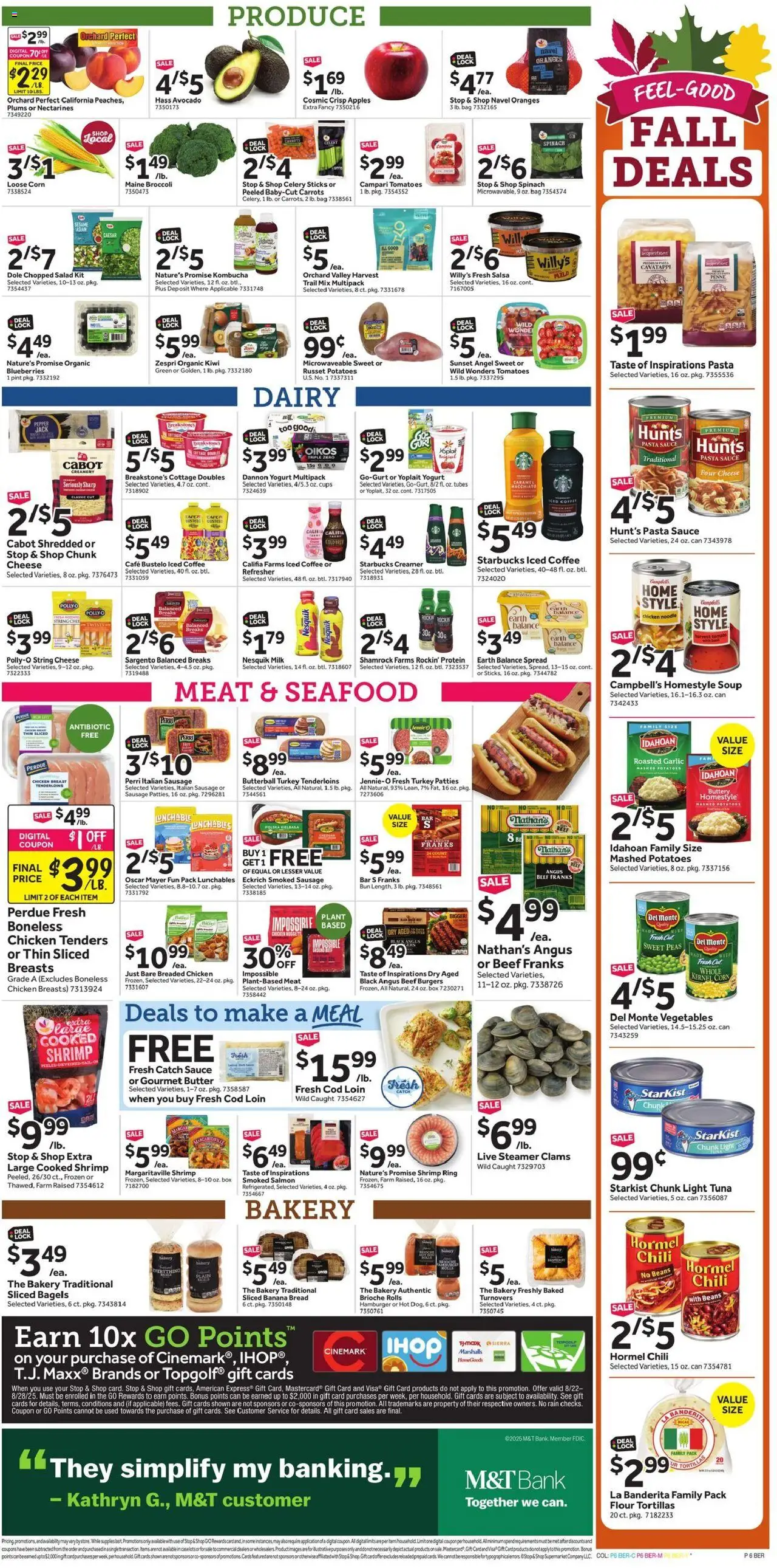 Stop & Shop Weekly Ad - valid from 22.08.2025 | Page: 12 | Products: Corn, Milk, Salad, Avocado