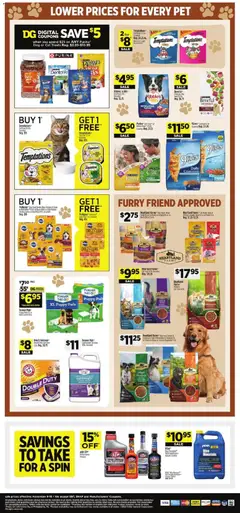Preview of Dollar General weekly ads valid from 09.11.2025 | Page: 16 | Products: Dog Treats, Dog Food, Cheese, Coolant