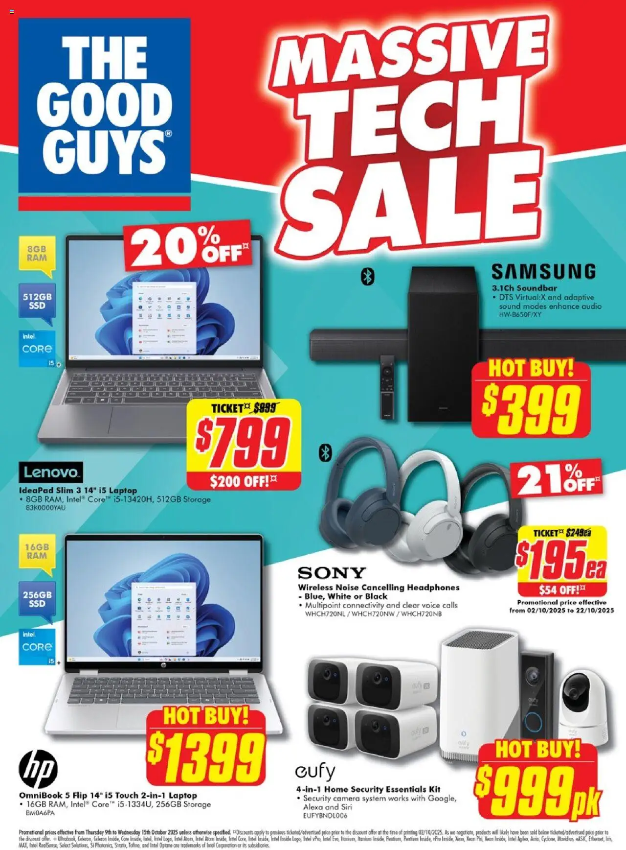 The Good Guys catalogue - valid from 08.10.2025 | Page: 1 | Products: Camera, Audio, Headphones, Laptop