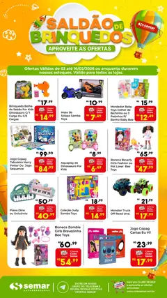 Semar Supermercado - Ofertas Saldão de Brinquedos - Pré-Visualização do folheto da loja Semar Supermercado, válido de 03.02.2026