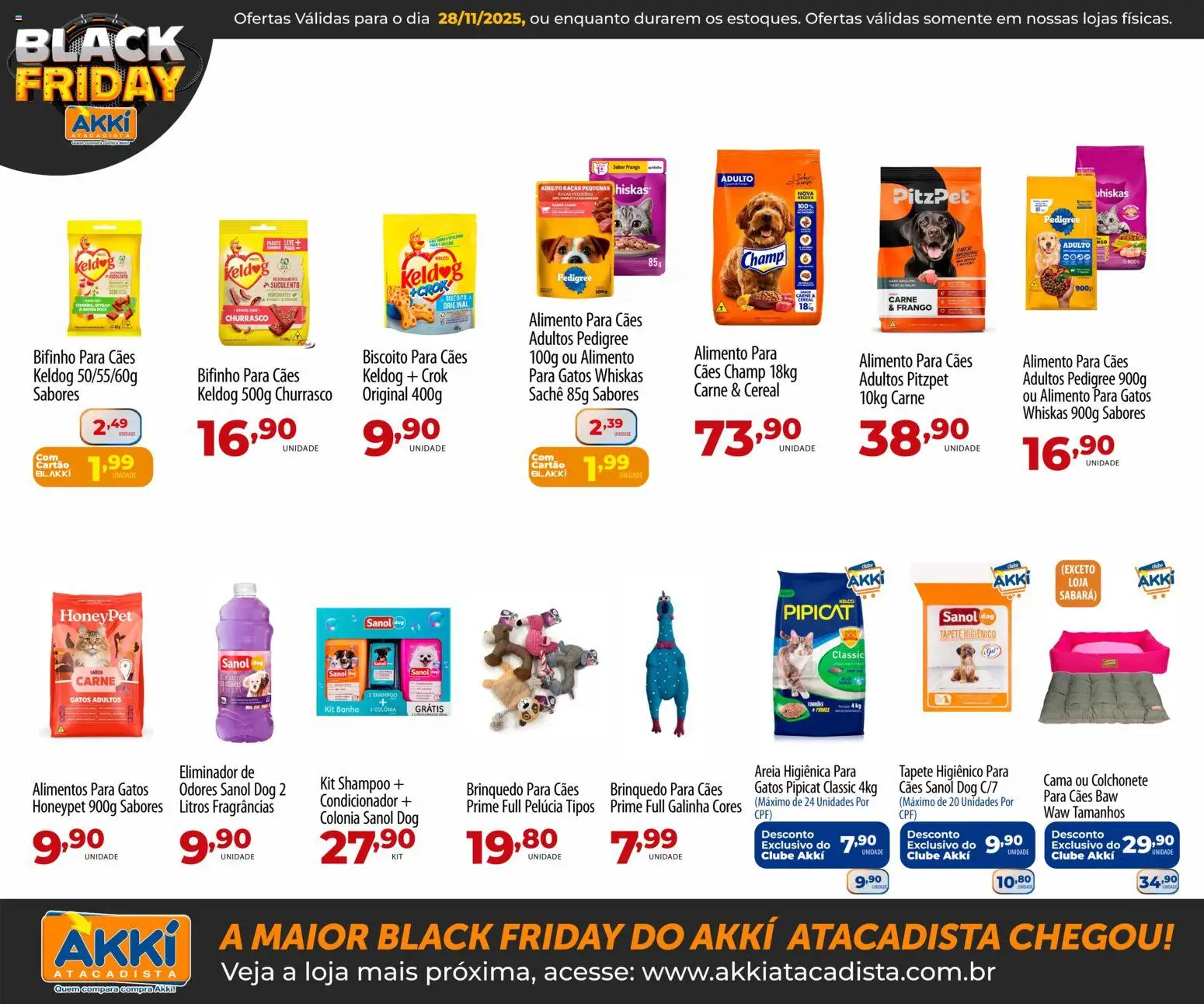 Akki Atacadista Folheto - válido de 28.11.2025 | Página: 11 | Produtos: Areia, Cama, Pelúcia, Tapete higiênico