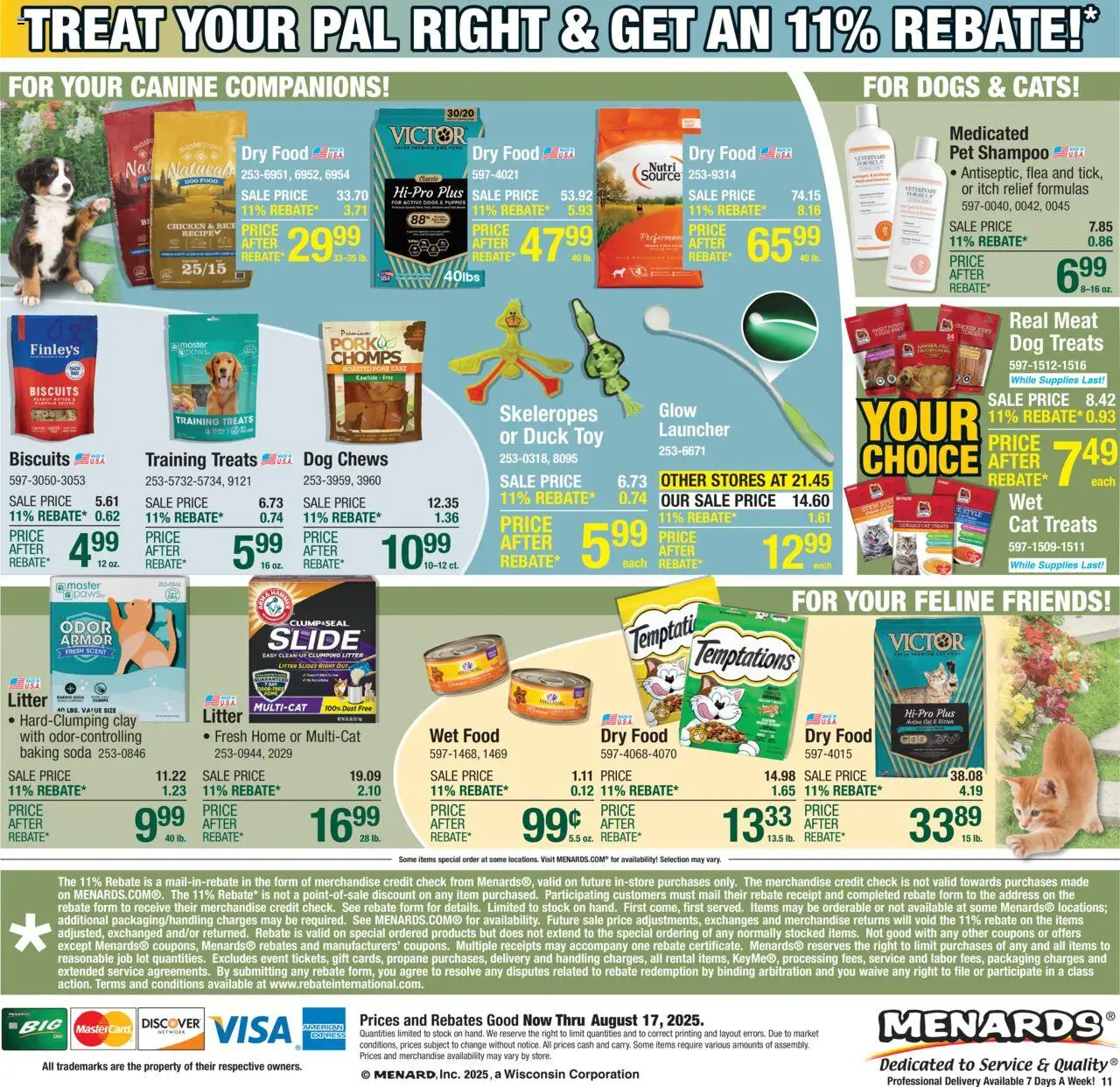 Menards Weekly Ad - valid from 06.08.2025 | Page: 17 | Products: Dog Food, Pork, Rice, Pumpkin