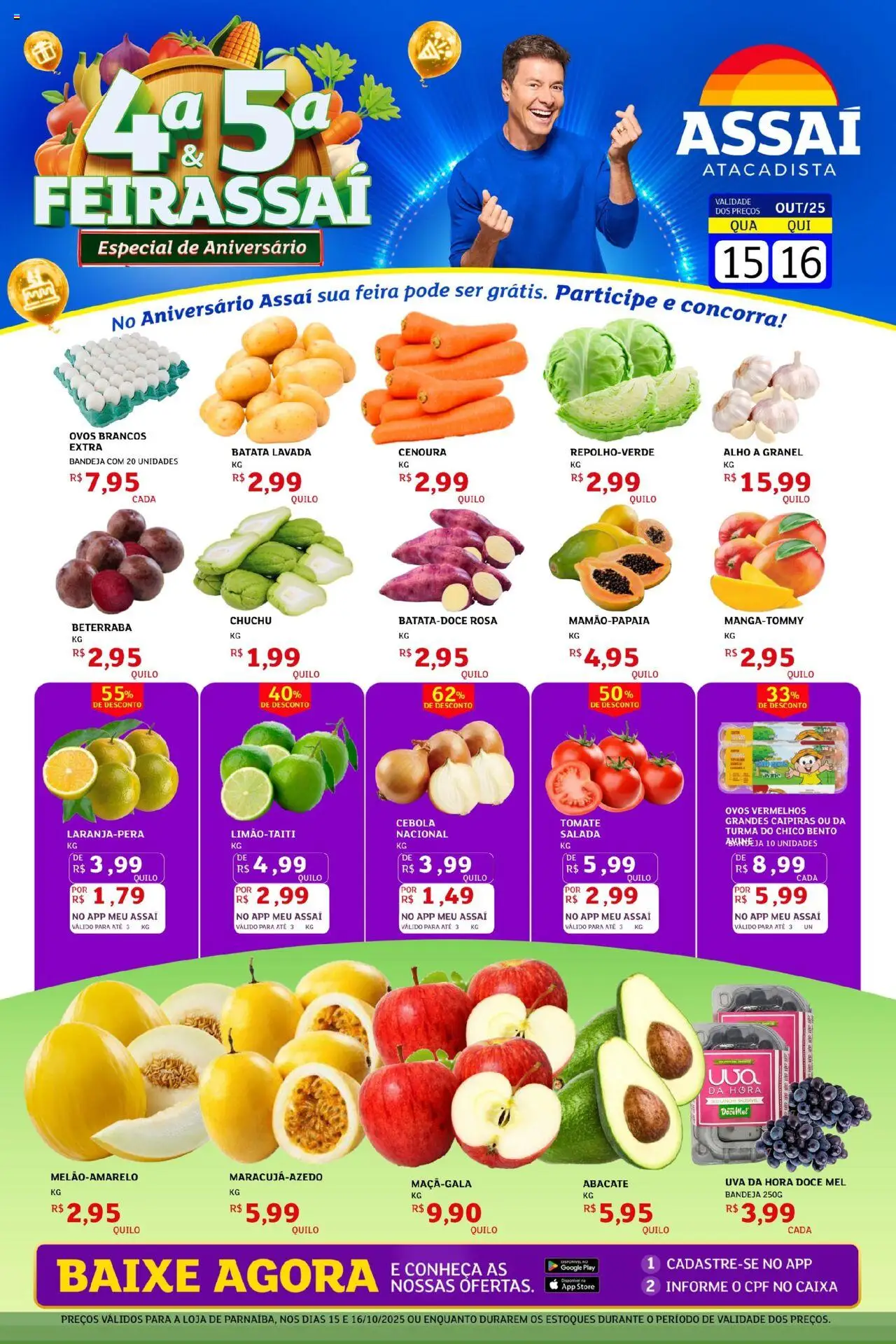 Assaí Atacadista Folheto - válido de 15.10.2025 | Página: 1 | Produtos: Caixa, Mel, Cenoura, Bandeja