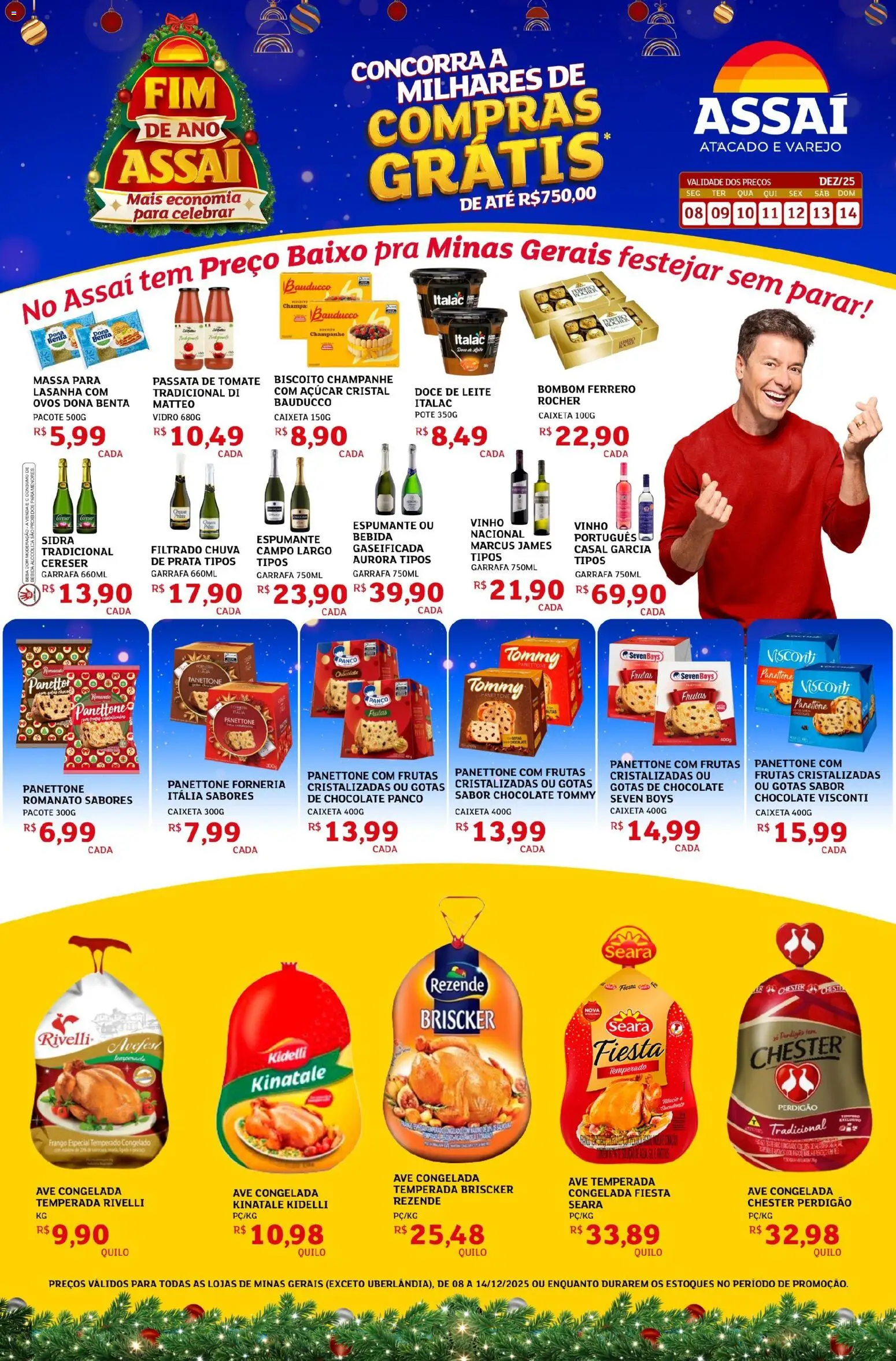 Assaí Atacadista Folheto - válido de 08.12.2025 | Página: 1 | Produtos: Biscoito, Leite, Chocolate, Doce de leite