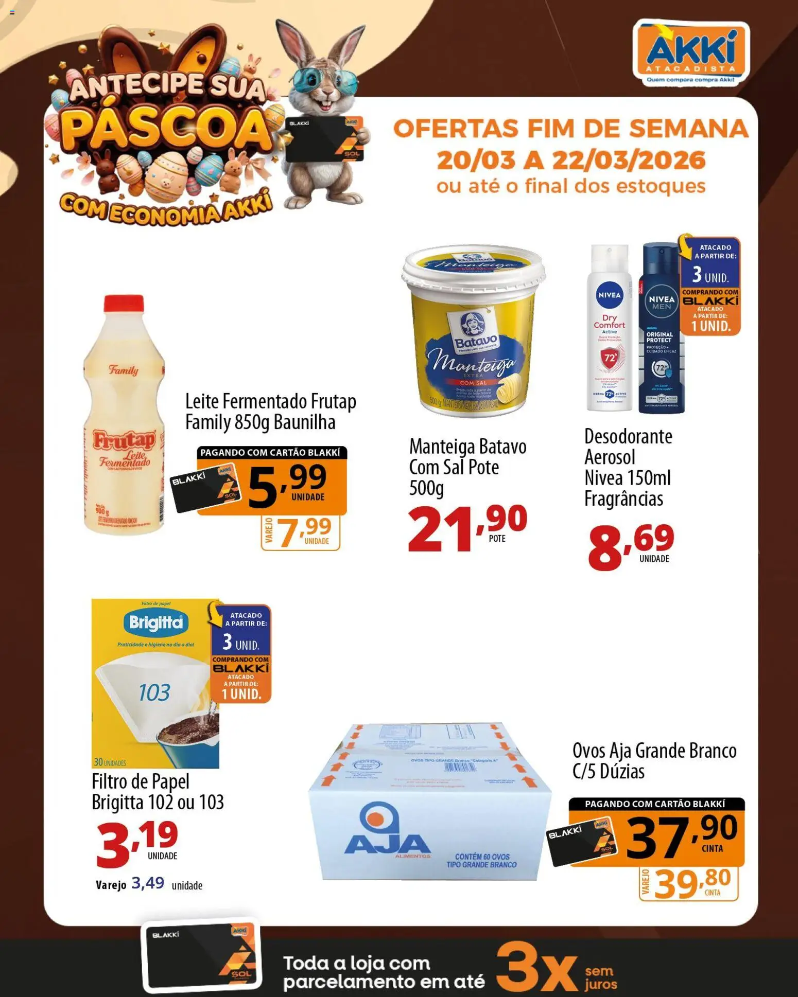 Akki Atacadista Folheto - válido de 20.03.2026 | Página: 3 | Produtos: Desodorante, Brinco, Ovos, Sal