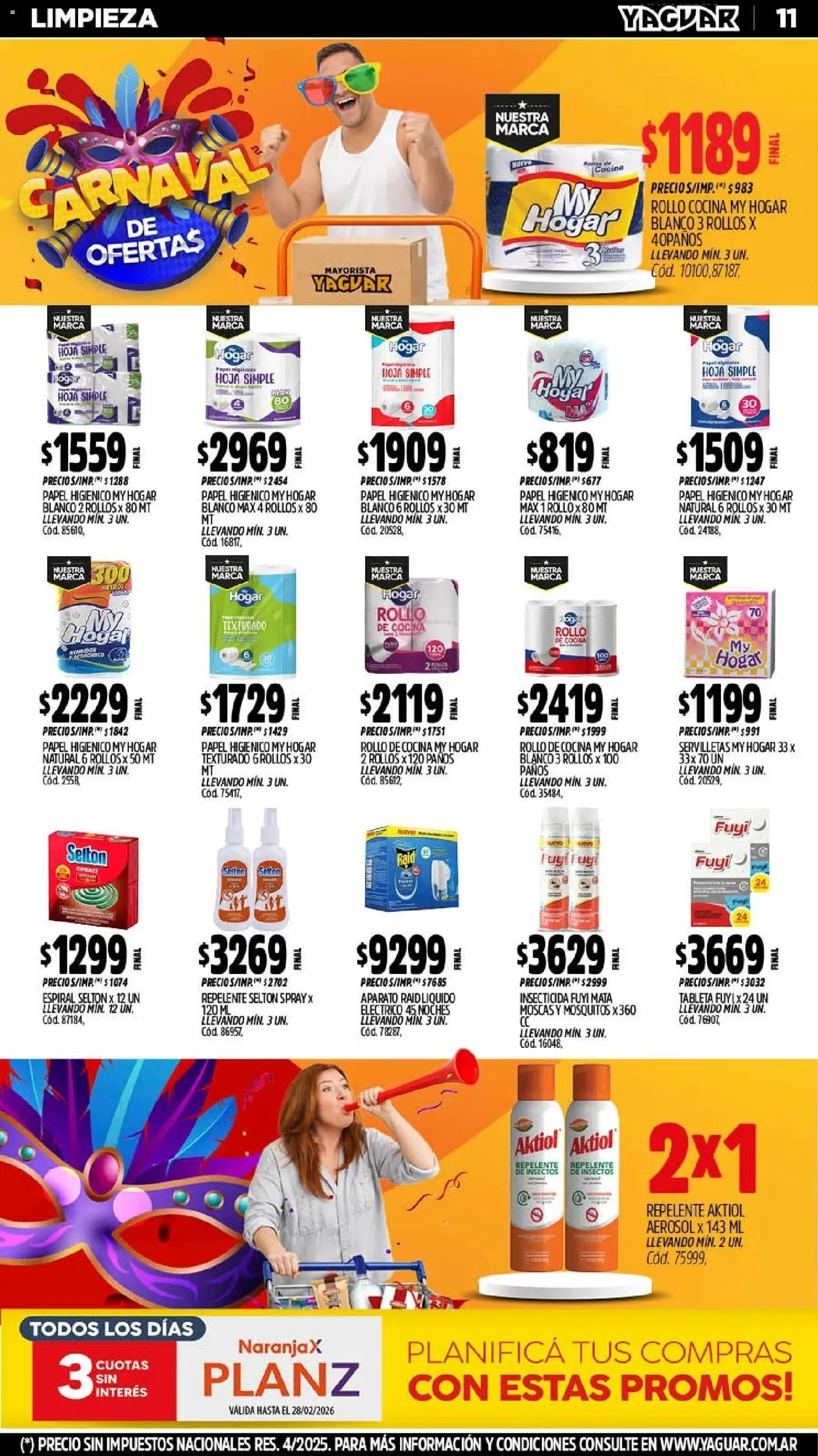 Yaguar - Oferta Semanal Santa Fé │ válido desde el 02.02.2026 | Página: 10 | Productos: Tableta, Cocina, Insecticida, Servilletas