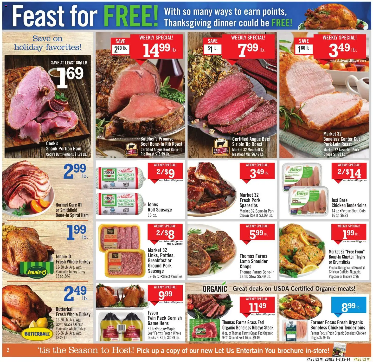 Price Chopper Weekly Ad - valid from 23.11.2025 | Page: 2 | Products: Pork, Beef, Sausage, Game