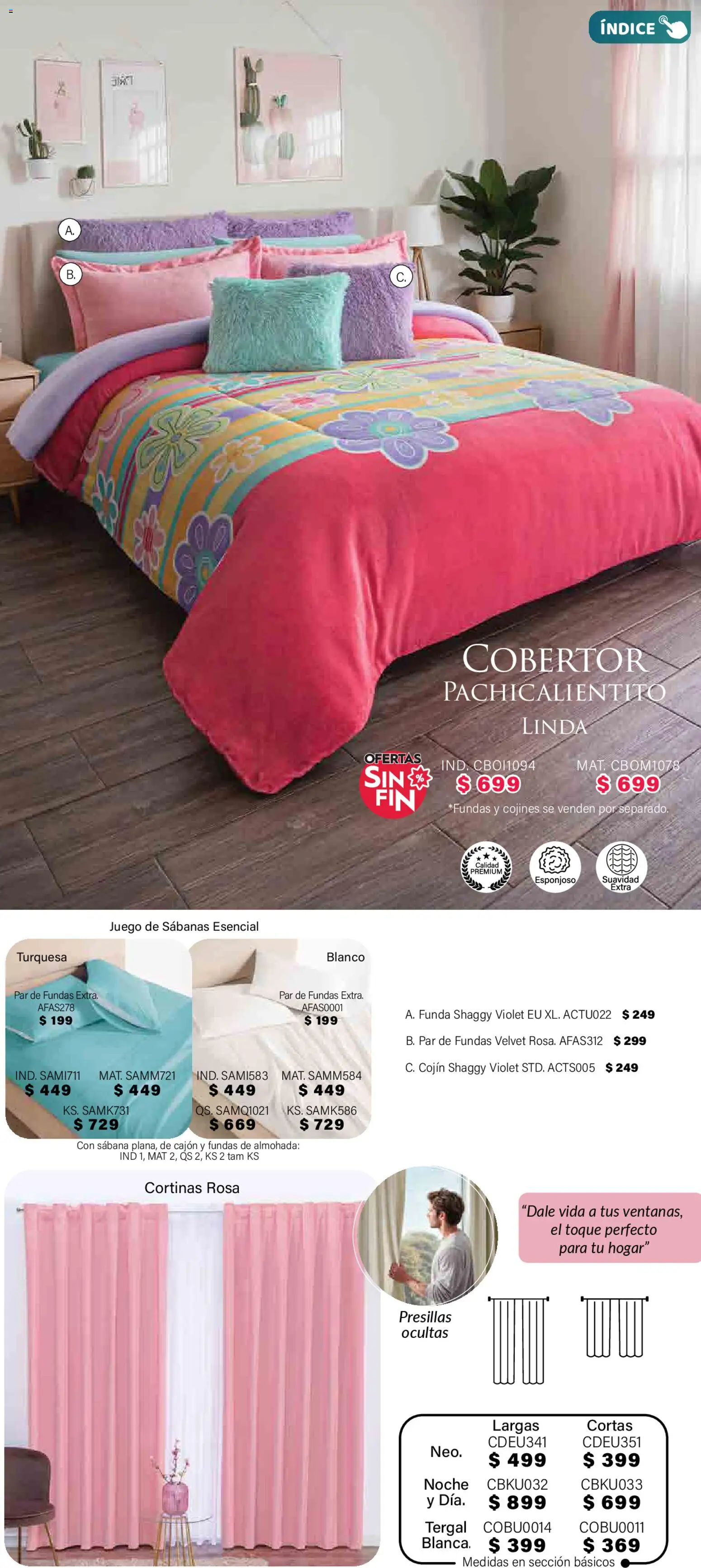 Nuevas ofertas de Colchas Concord válidas en toda la República Mexicana desde el 01.11.2025. ¡Encuentra las mejores ofertas en Colchas Concord Buen Fin! | Página: 309 | Productos: Cobertor, Juego, Almohada, Cortinas