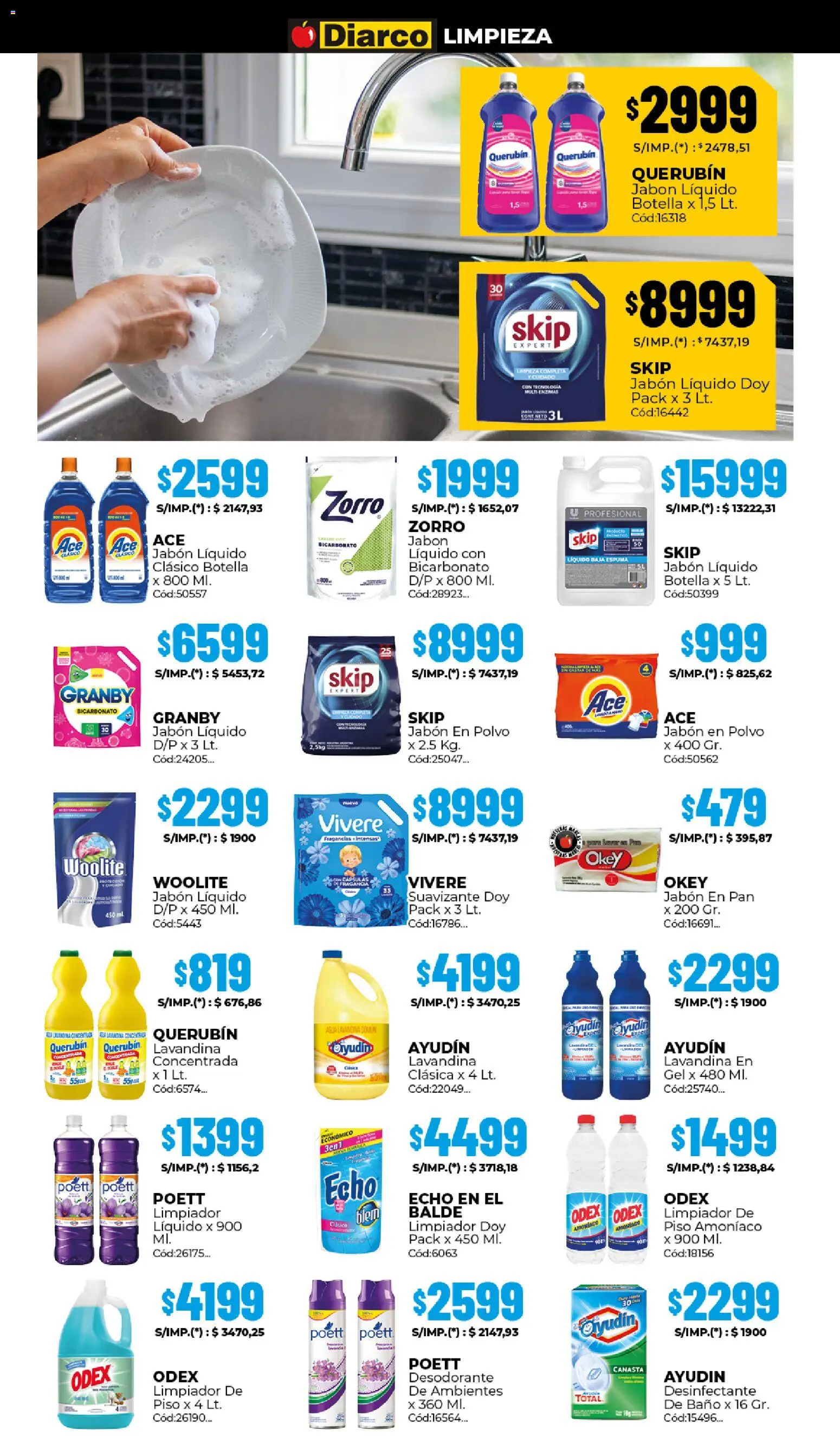 Diarco ofertas │ válido desde el 06.04.2026 | Página: 16 | Productos: Lavandina, Jabón, Suavizante, Limpiador