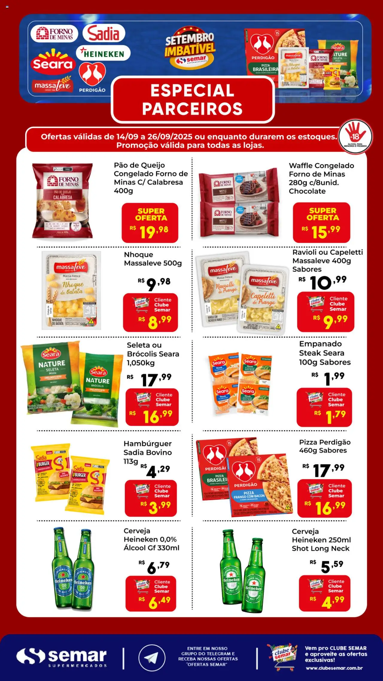 Semar Supermercado Folheto - válido de 14.09.2025 | Página: 1 | Produtos: Forno, Pizza, Cerveja, Pão de queijo