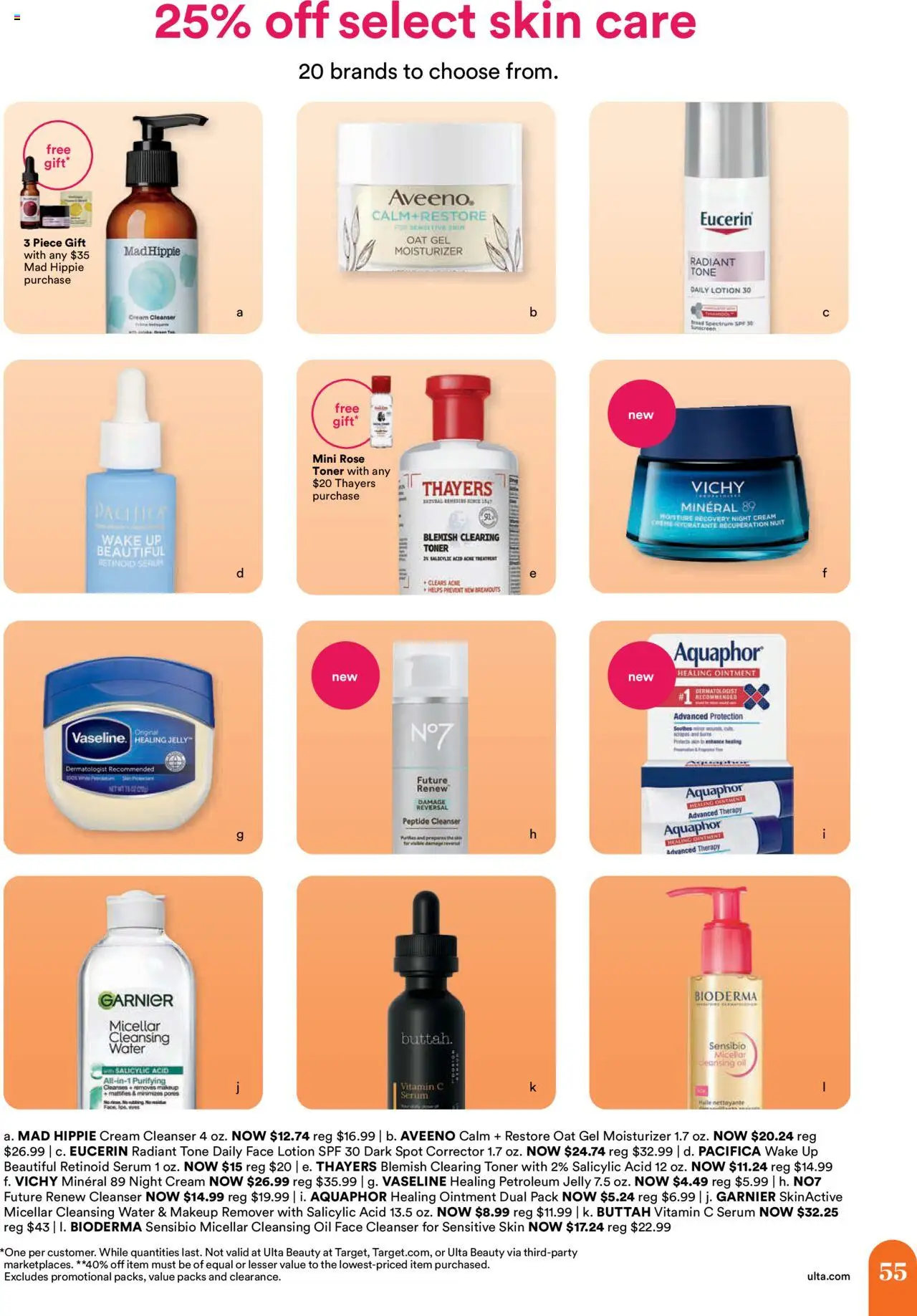 Ulta Beauty Weekly Ad - valid from 03.08.2025 | Page: 55 | Products: Makeup Remover, Night Cream, Healing Jelly, Water