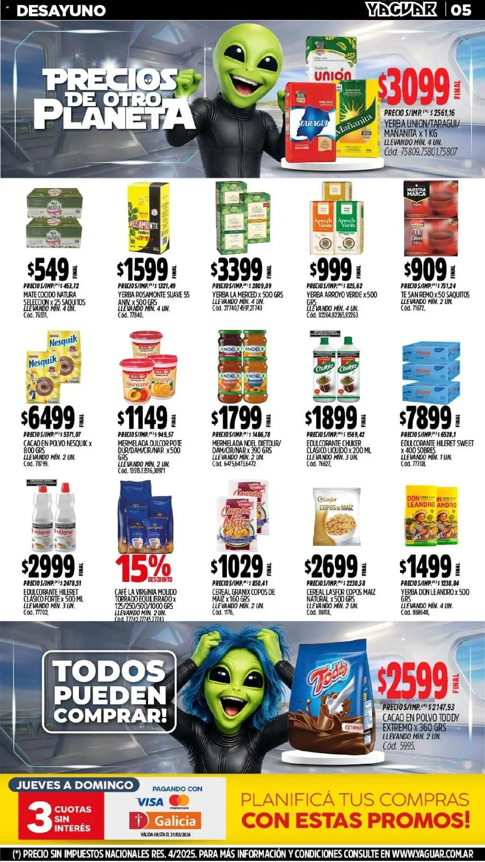 Yaguar - Oferta Semanal Chaco │ válido desde el 09.03.2026 | Página: 5 | Productos: Yerba, Durazno, Polvo, Té