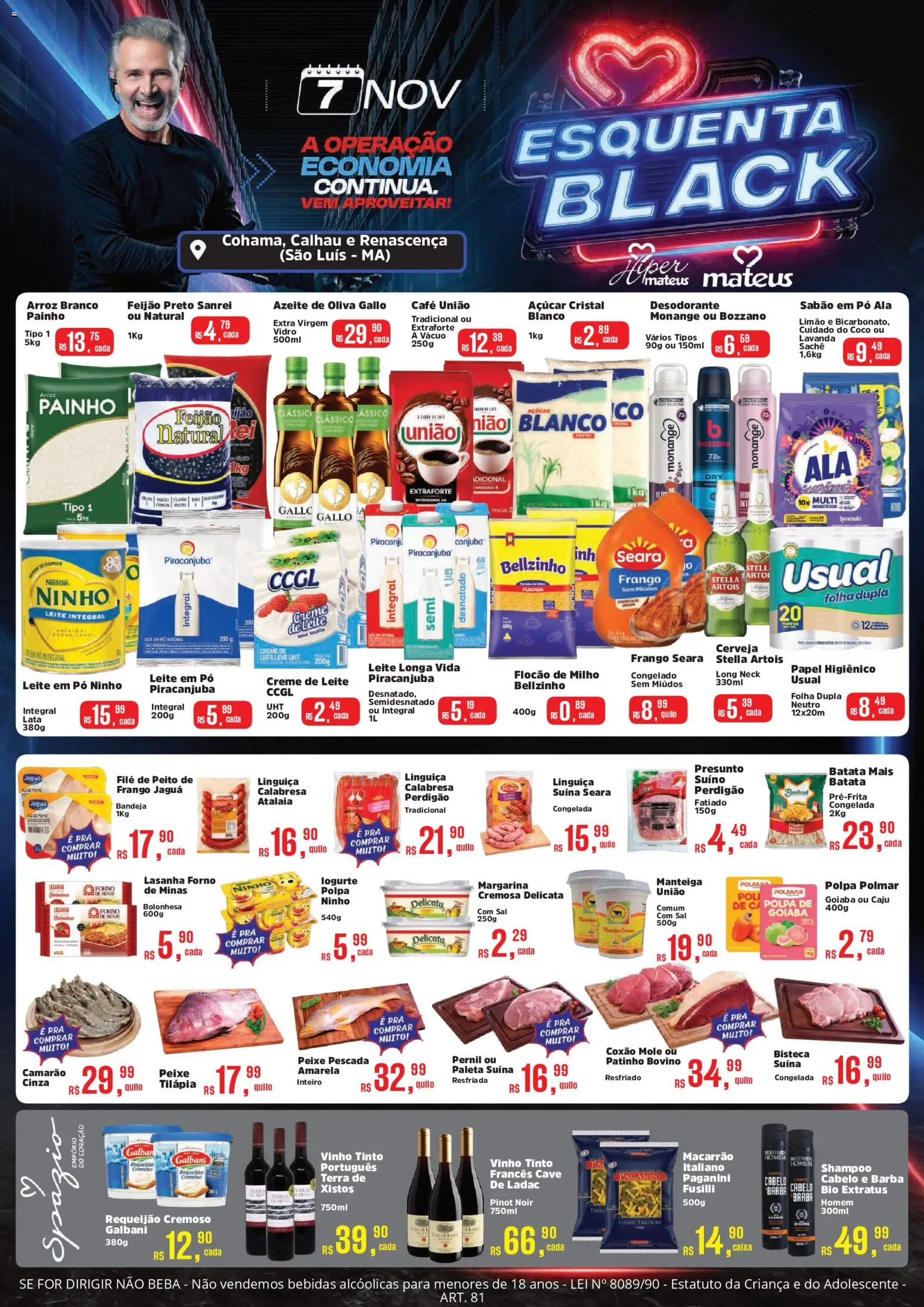 Mateus Folheto - válido de 07.11.2025 | Página: 1 | Produtos: Sabão em pó, Leite, Arroz, Açúcar