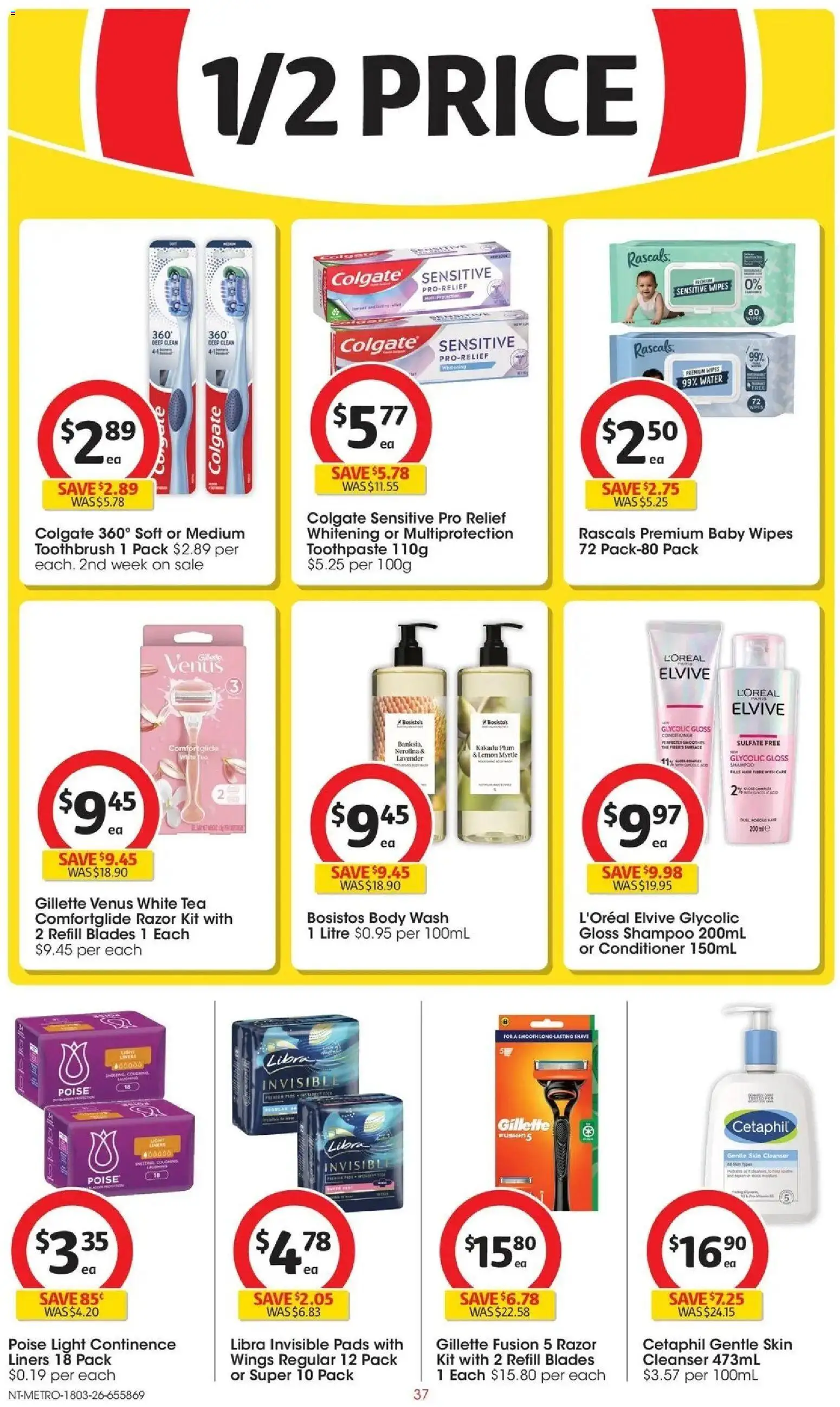 Coles catalogue - valid from 17.03.2026 | Page: 37 | Products: Shampoo, Conditioner, Tea, Toothpaste