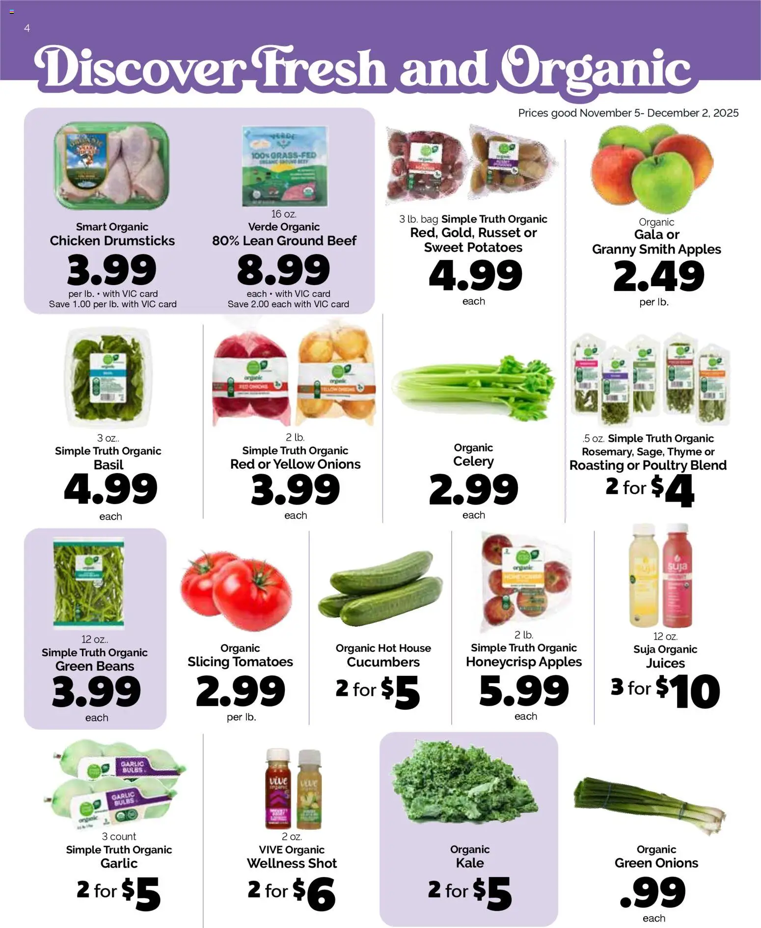 Harris Teeter Monthly Ad - valid from 05.11.2025 | Page: 4 | Products: Kale, Tomatoes, Poultry, Bag
