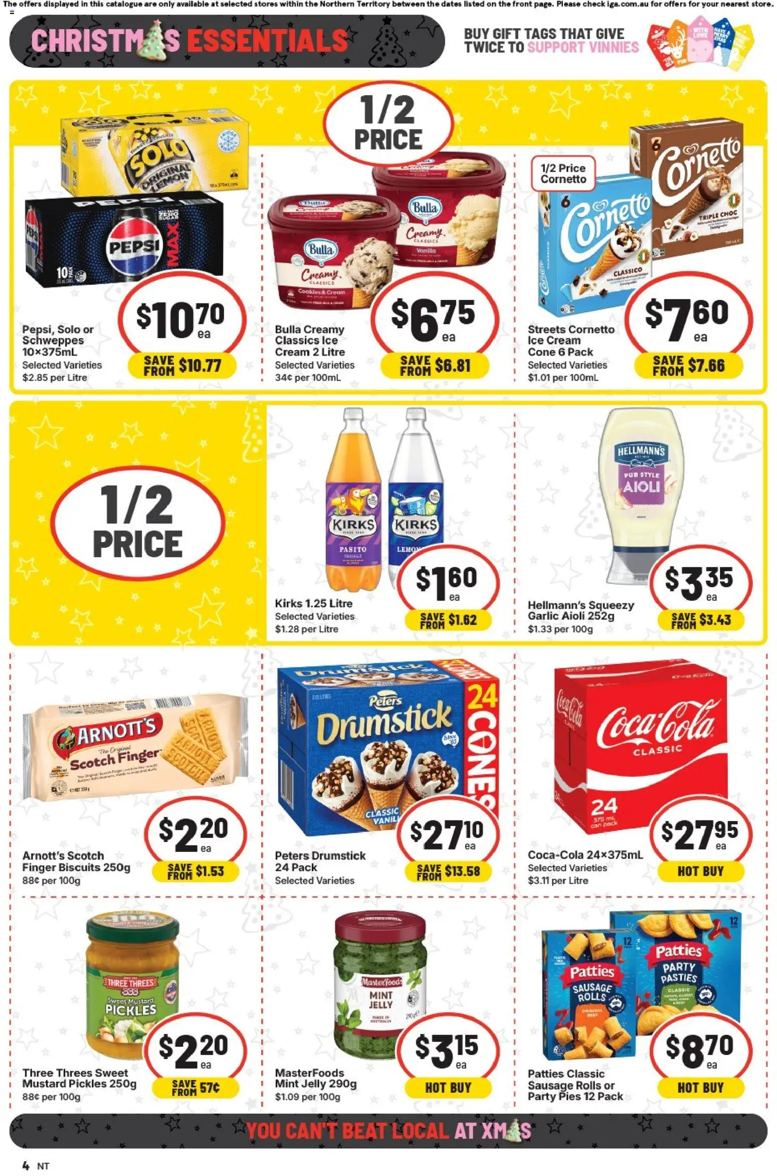 IGA catalogue - valid from 26.11.2025 | Page: 4 | Products: Mustard, Cream, Scotch, Sausage