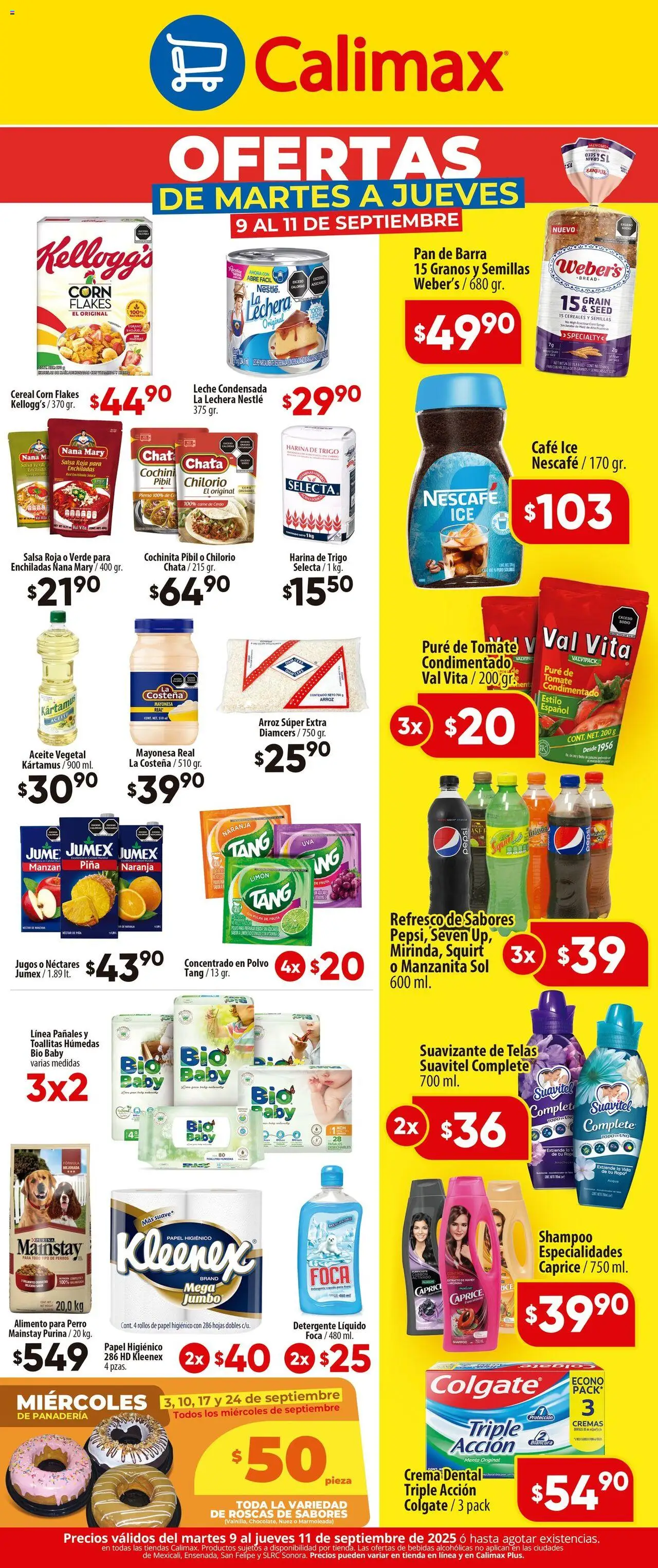Nuevas ofertas de Calimax válidas en toda la República Mexicana desde el 09.09.2025. ¡Encuentra las mejores ofertas en Calimax - Folleto! | Página: 2 | Productos: Mayonesa, Café, Pañales, Panadería