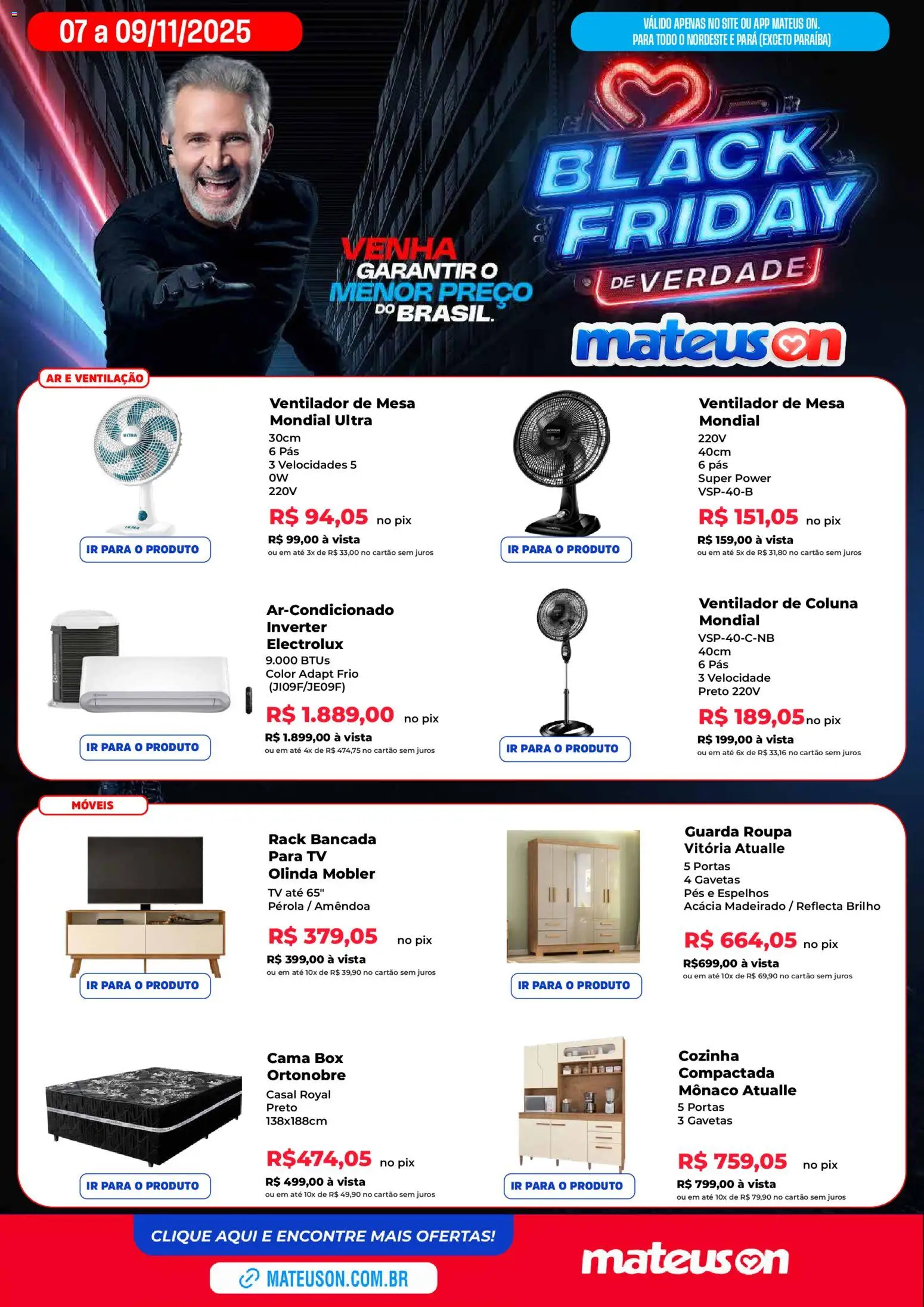 Mateus Folheto - válido de 07.11.2025 | Página: 1 | Produtos: Ventilador, Ventilador de mesa, Mesa, Rack