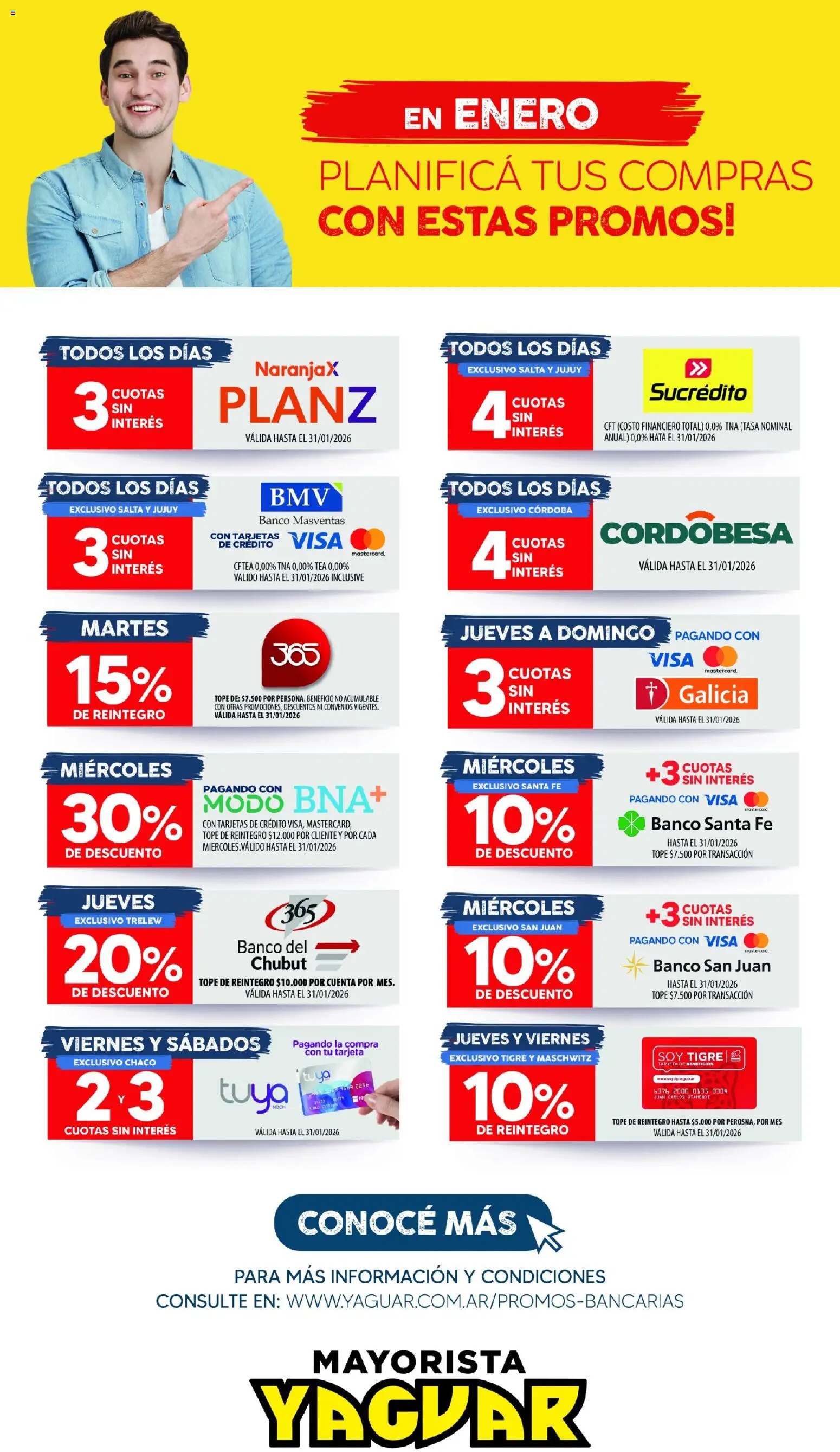 Yaguar - Planifica tu mes  │ válido desde el 20.01.2026 | Página: 1 | Productos: Banco