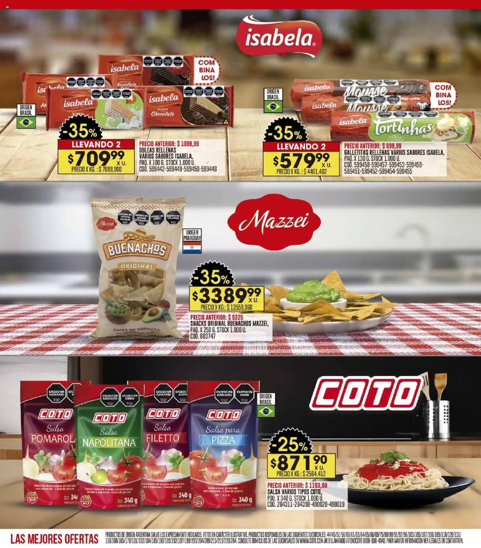 Coto - Ofertas │ válido desde el 03.11.2025 | Página: 12 | Productos: Galletitas, Tomate, Mousse, Pizza